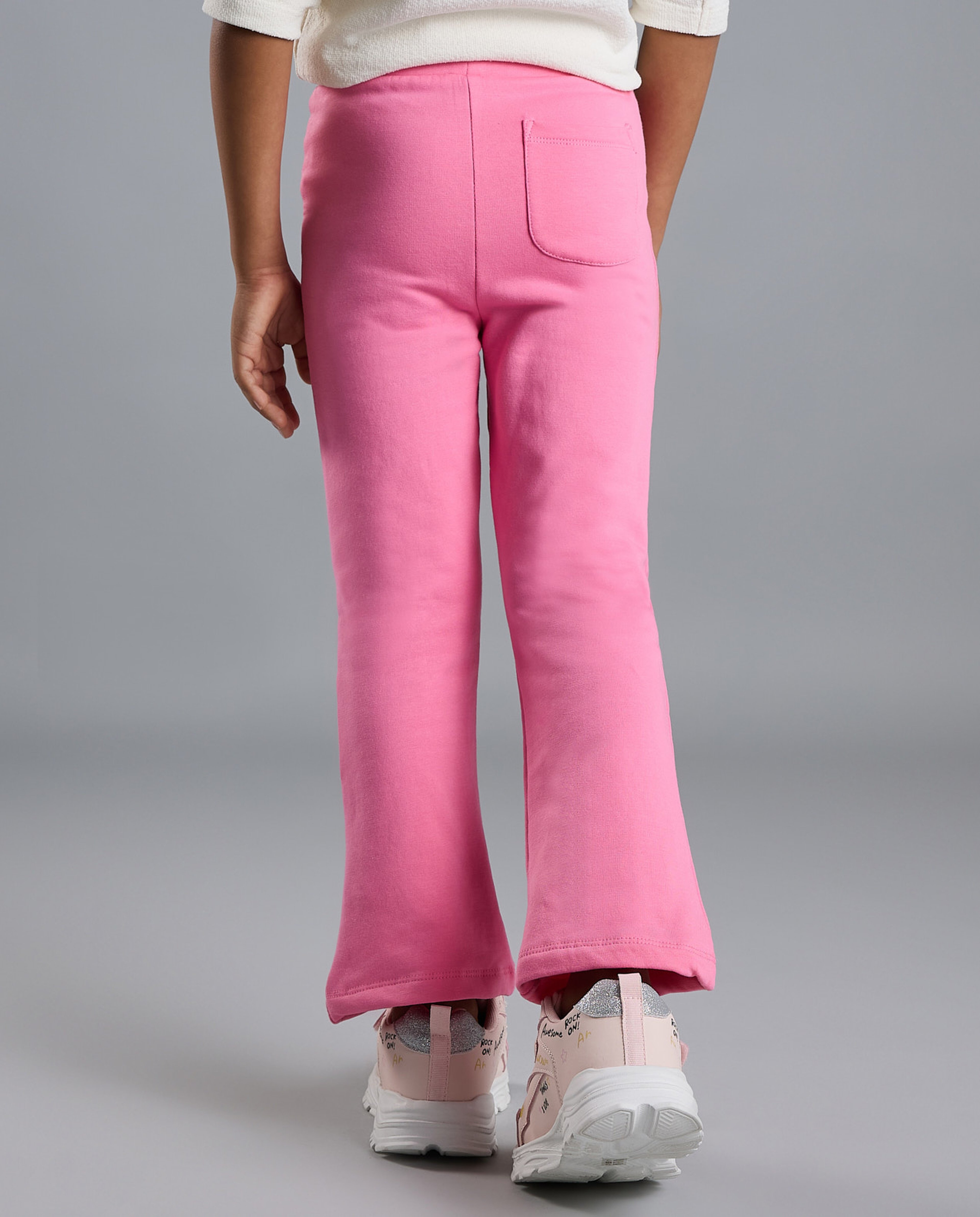 Hello Kitty Print Flared Pants with Elastic Waist