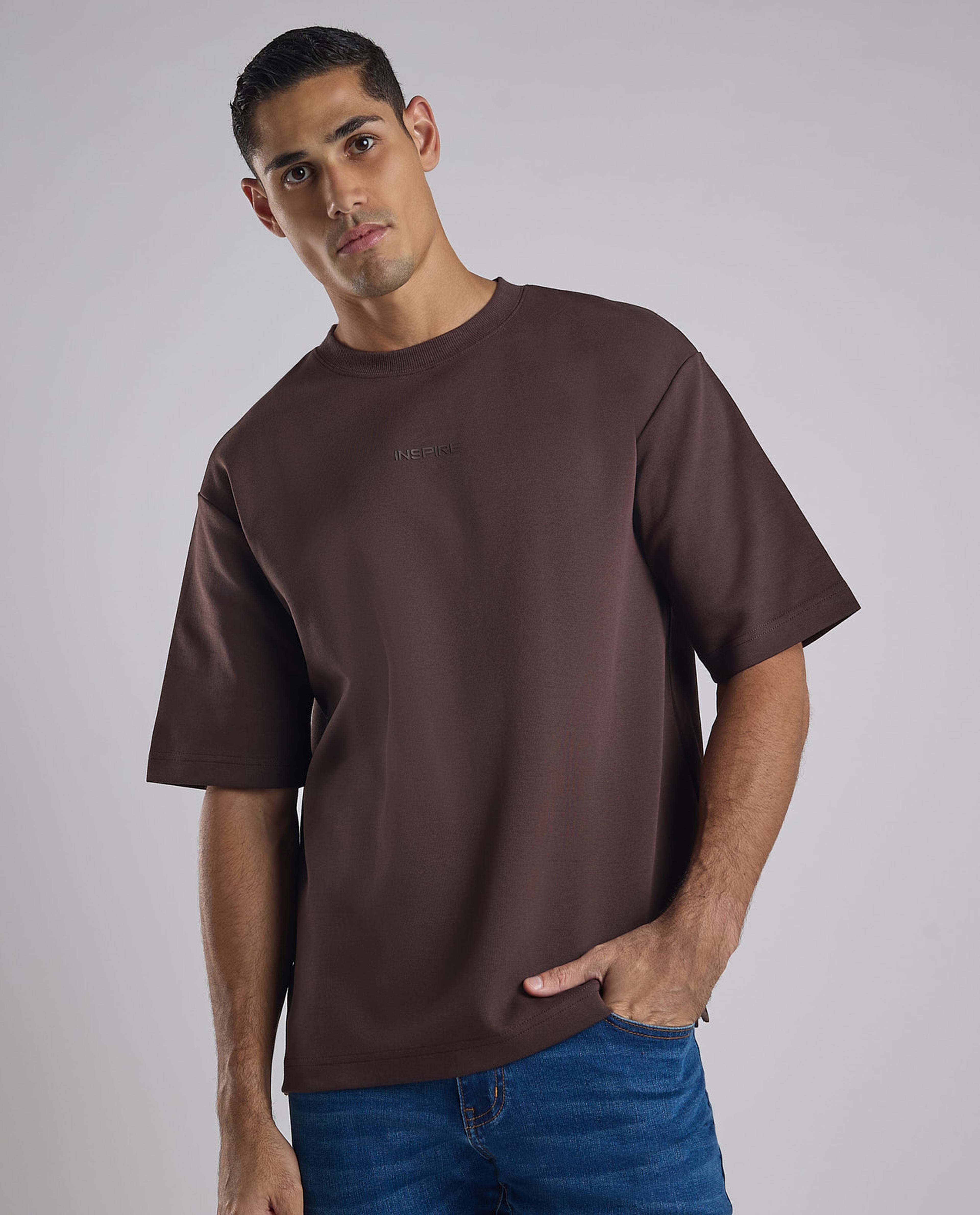Solid T-Shirt with Crew Neck and Short Sleeves