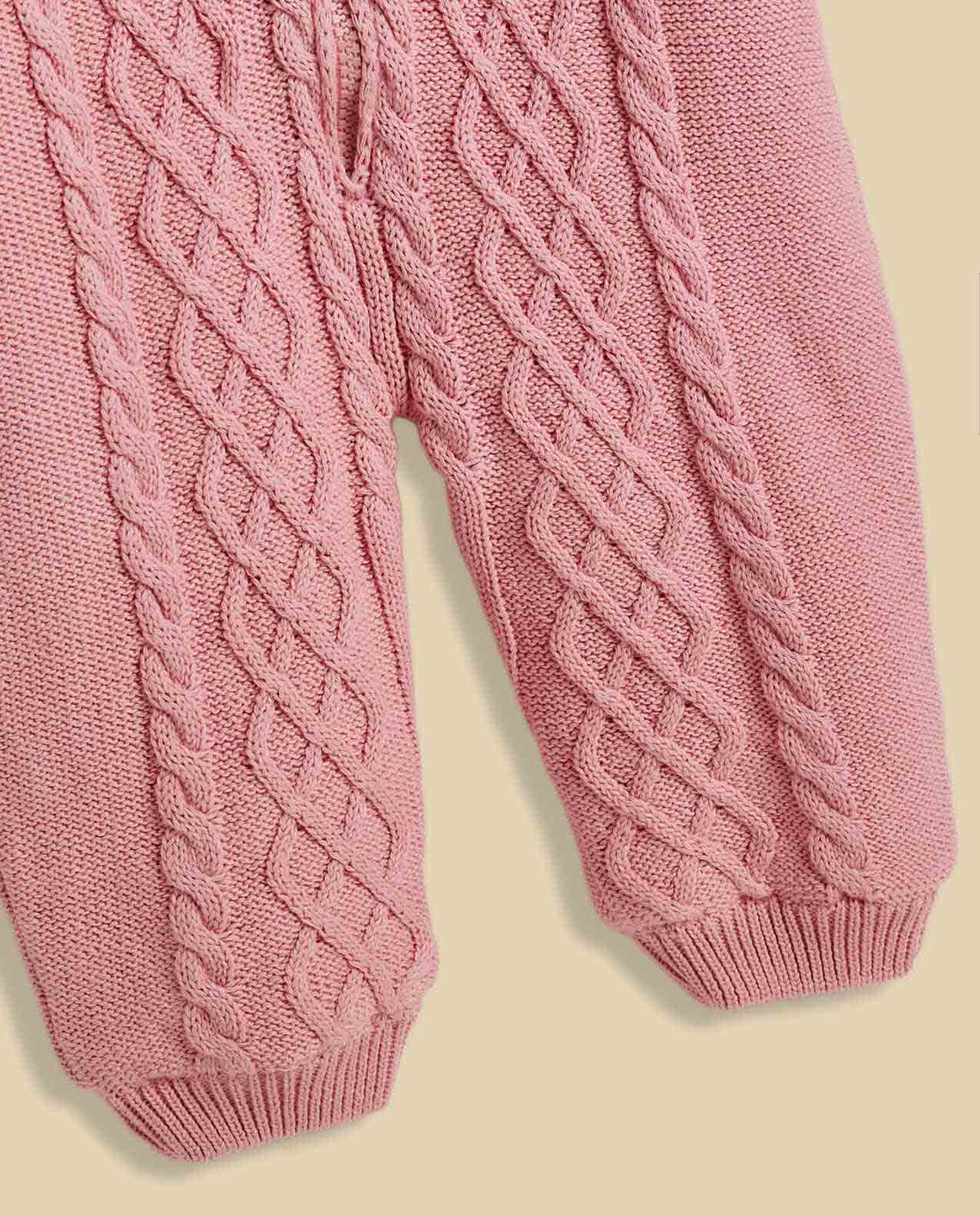 Knitted Hooded Sleepsuit with Zipper Closure