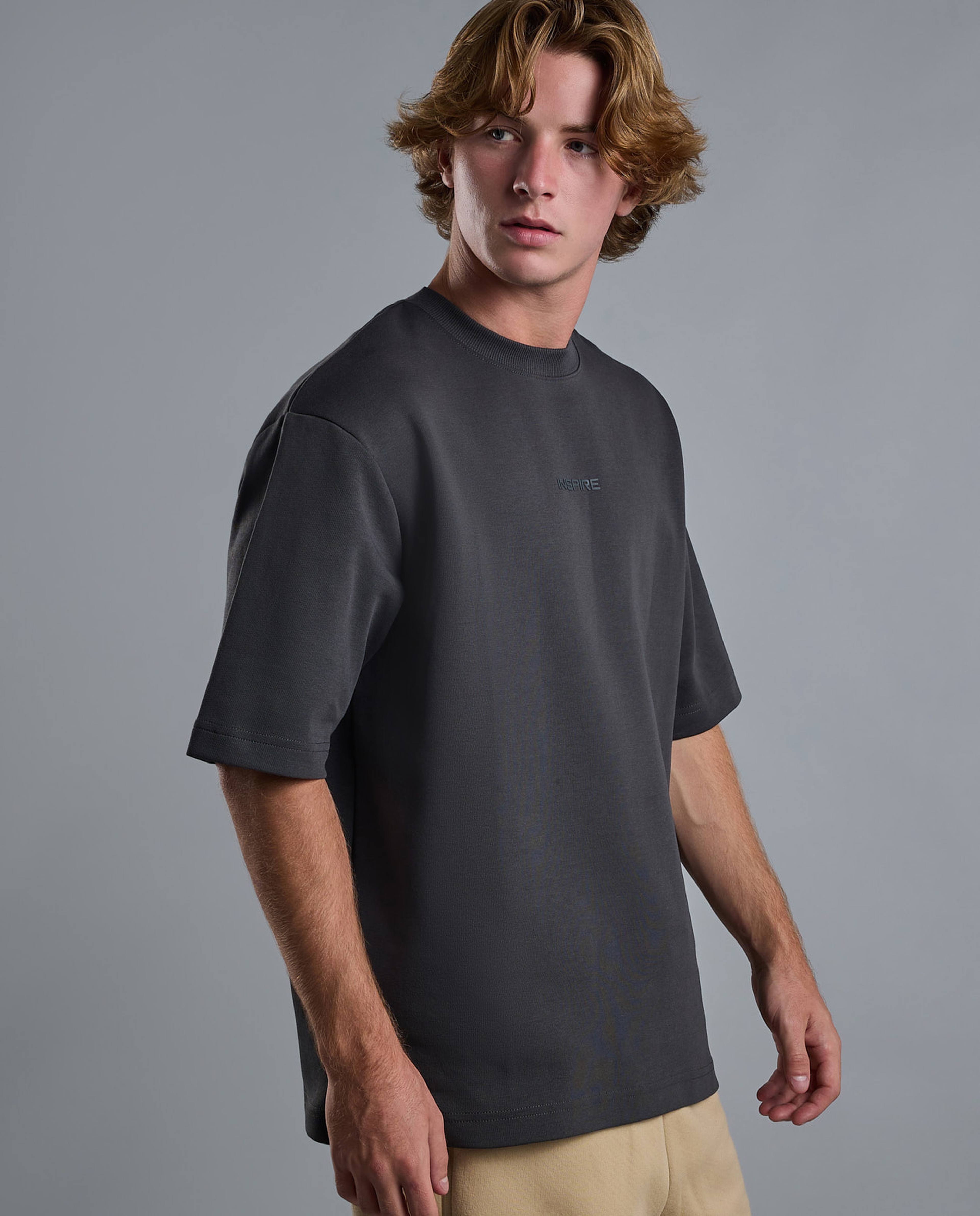 Solid T-Shirt with Crew Neck and Short Sleeves