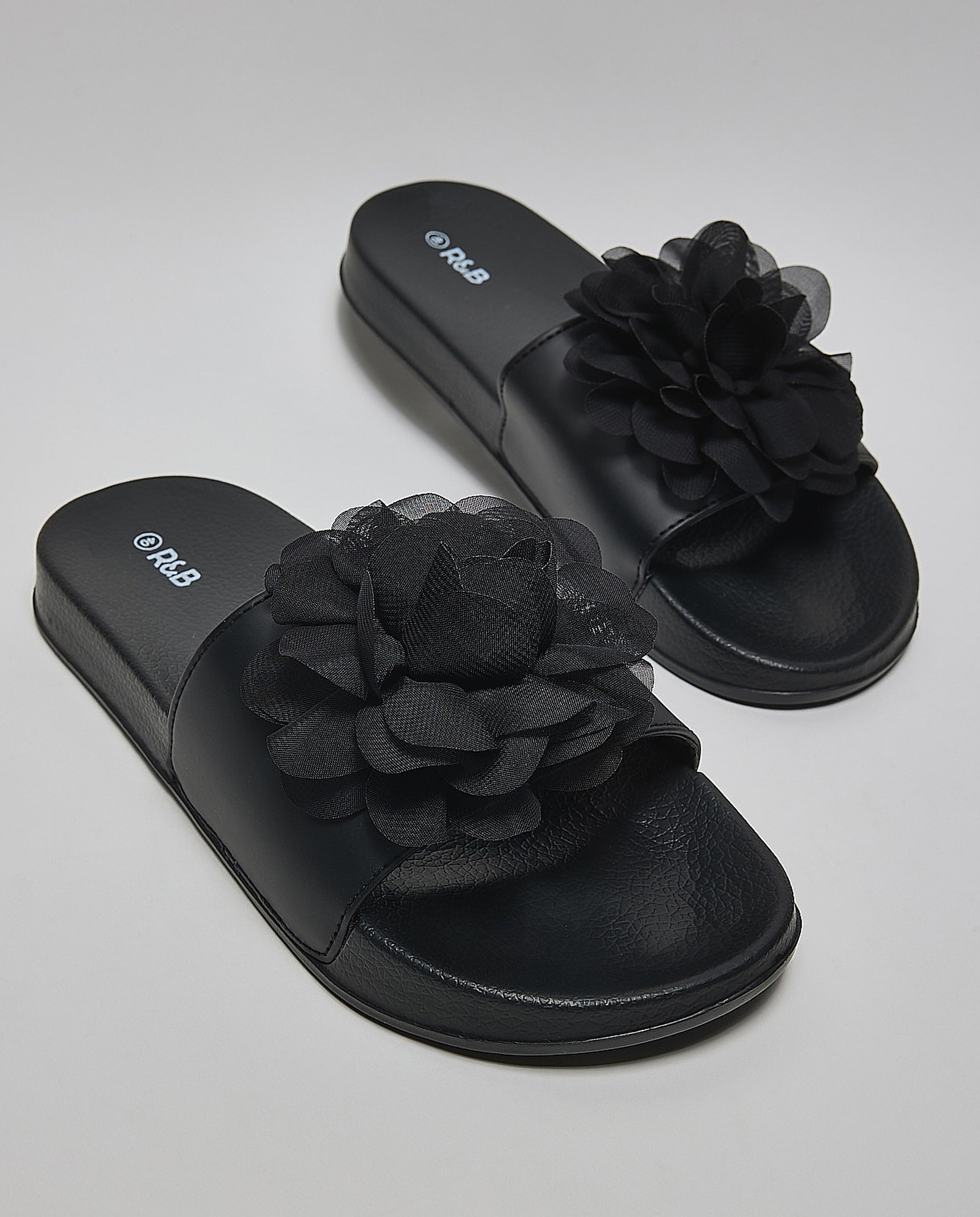 Flower Appliqued Slides