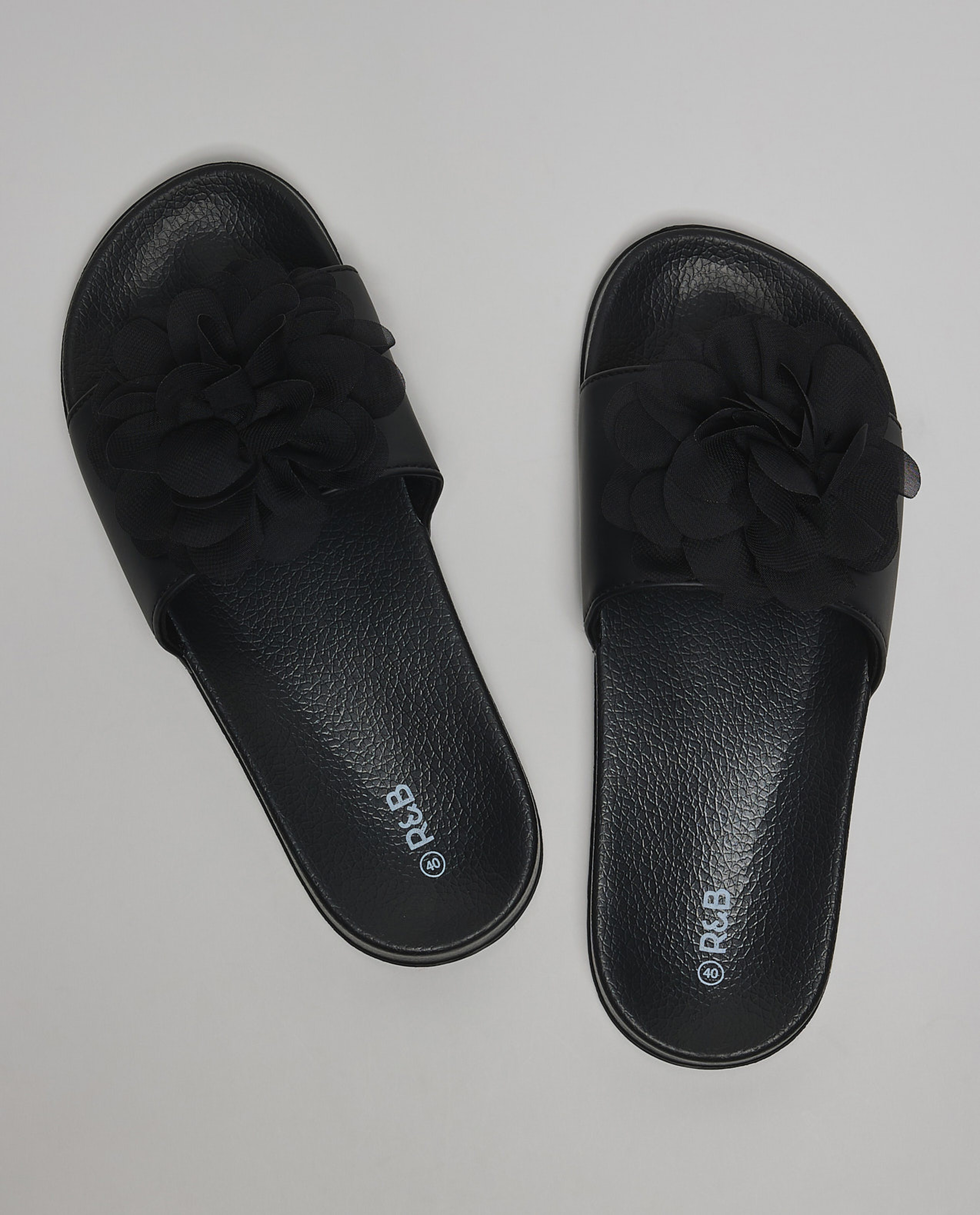 Flower Appliqued Slides