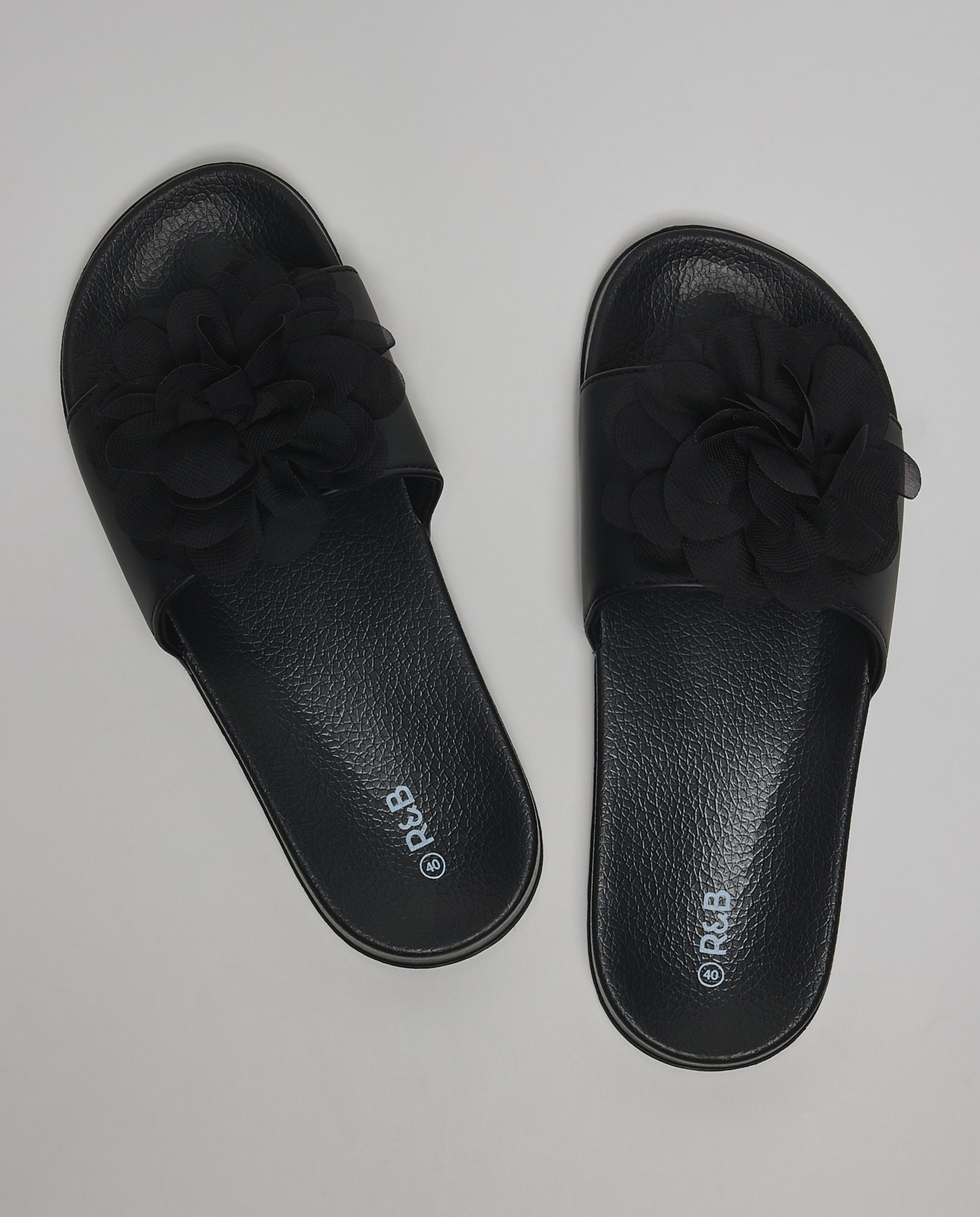 Flower Appliqued Slides