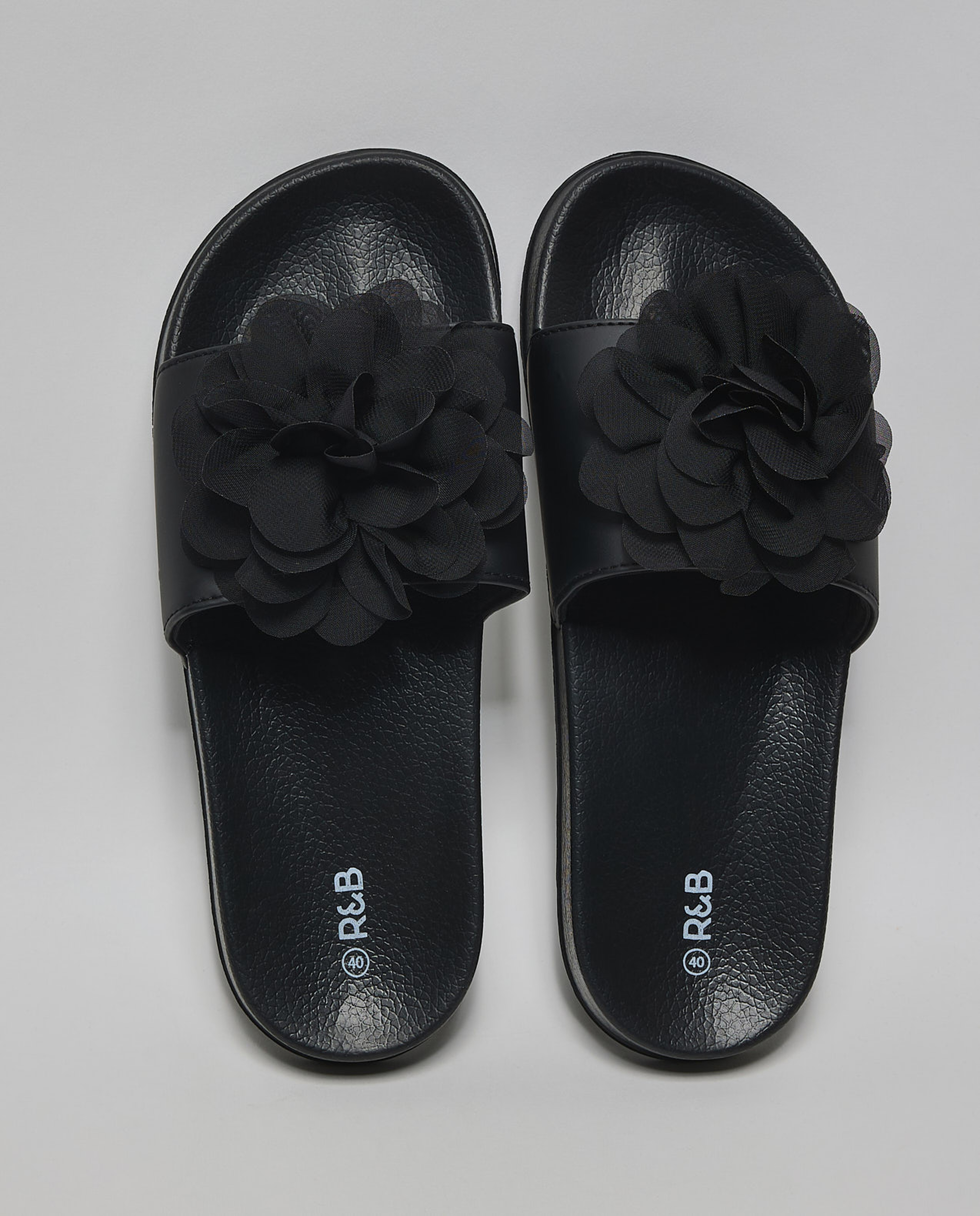 Flower Appliqued Slides