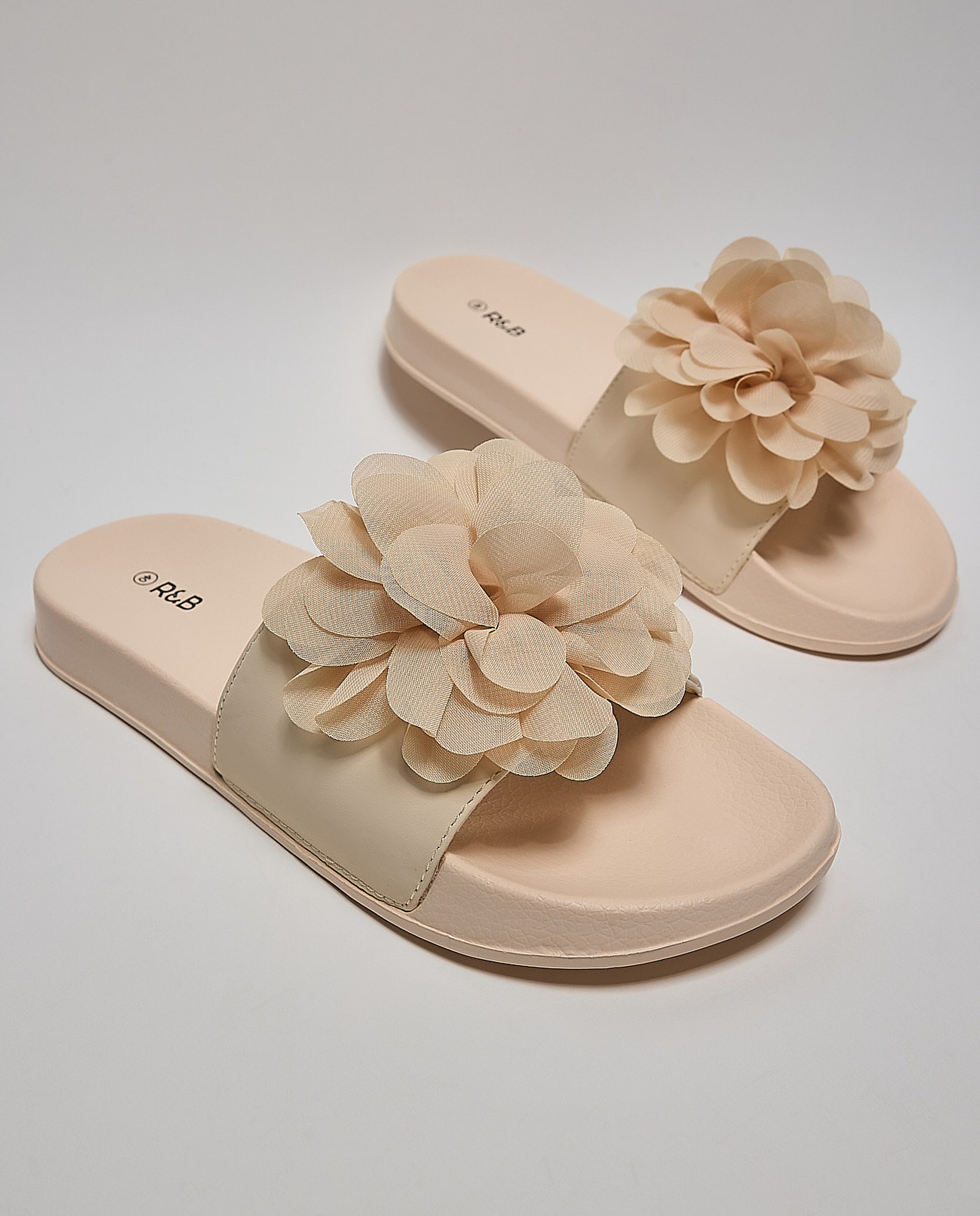 Flower Appliqued Slides