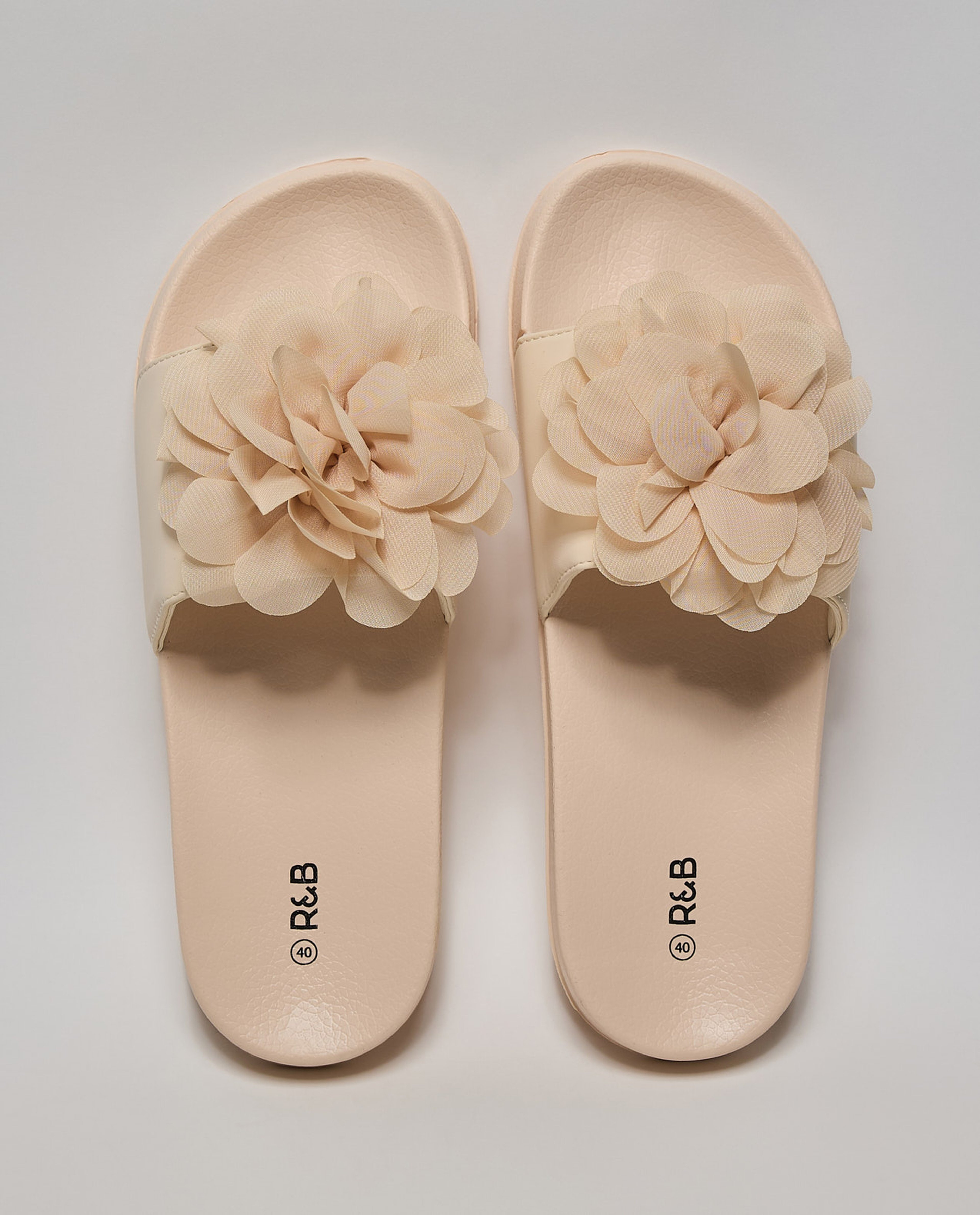 Flower Appliqued Slides