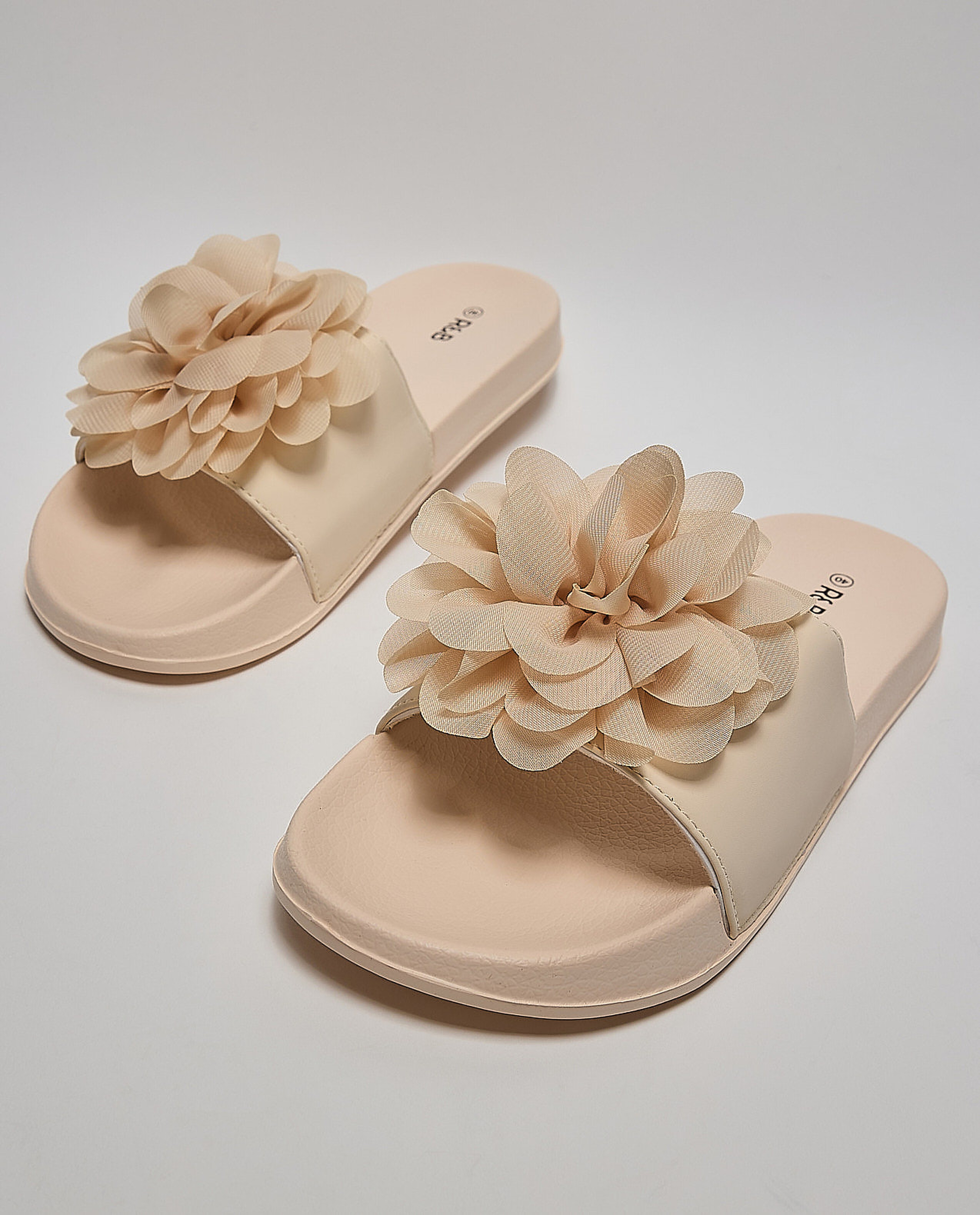 Flower Appliqued Slides
