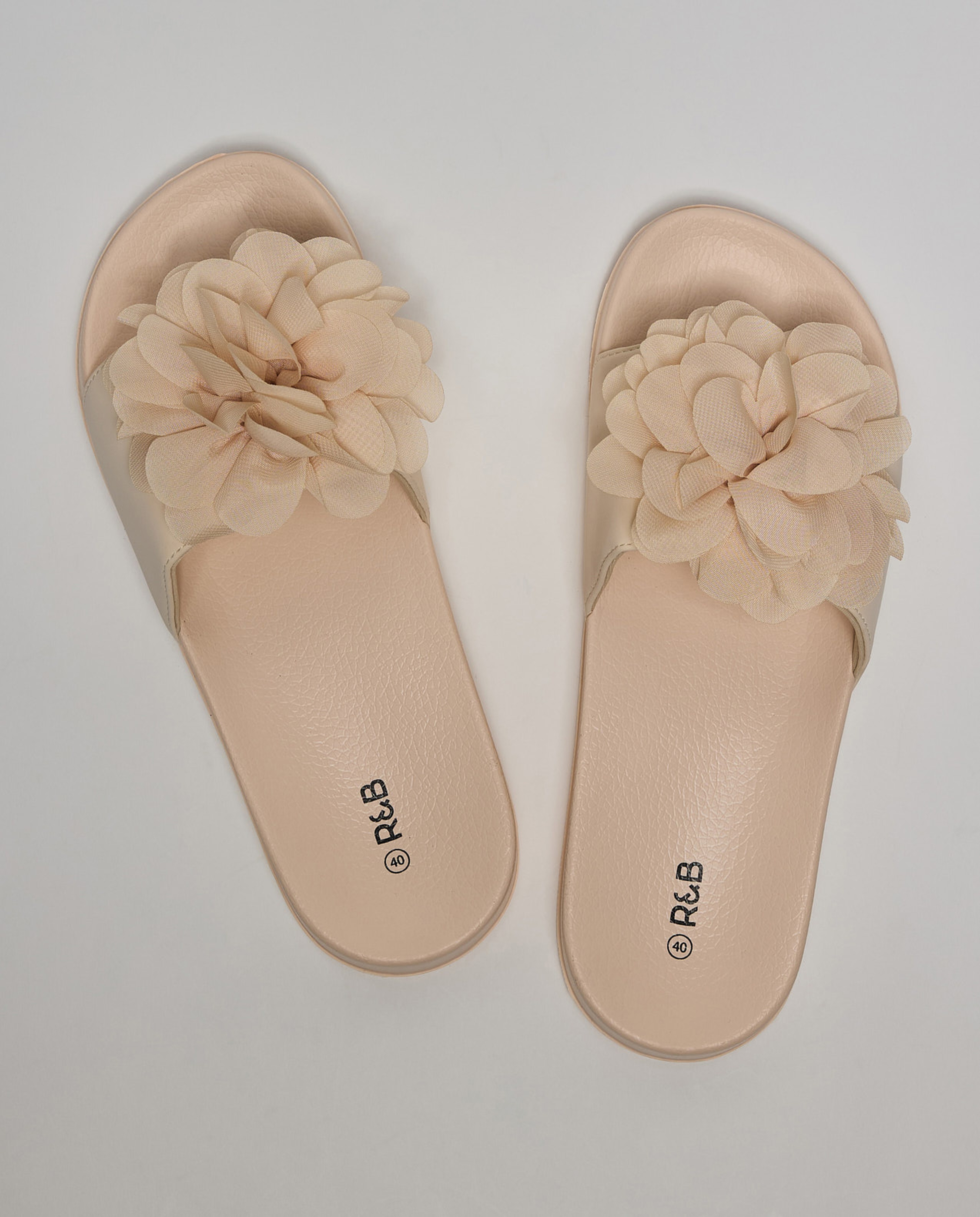 Flower Appliqued Slides