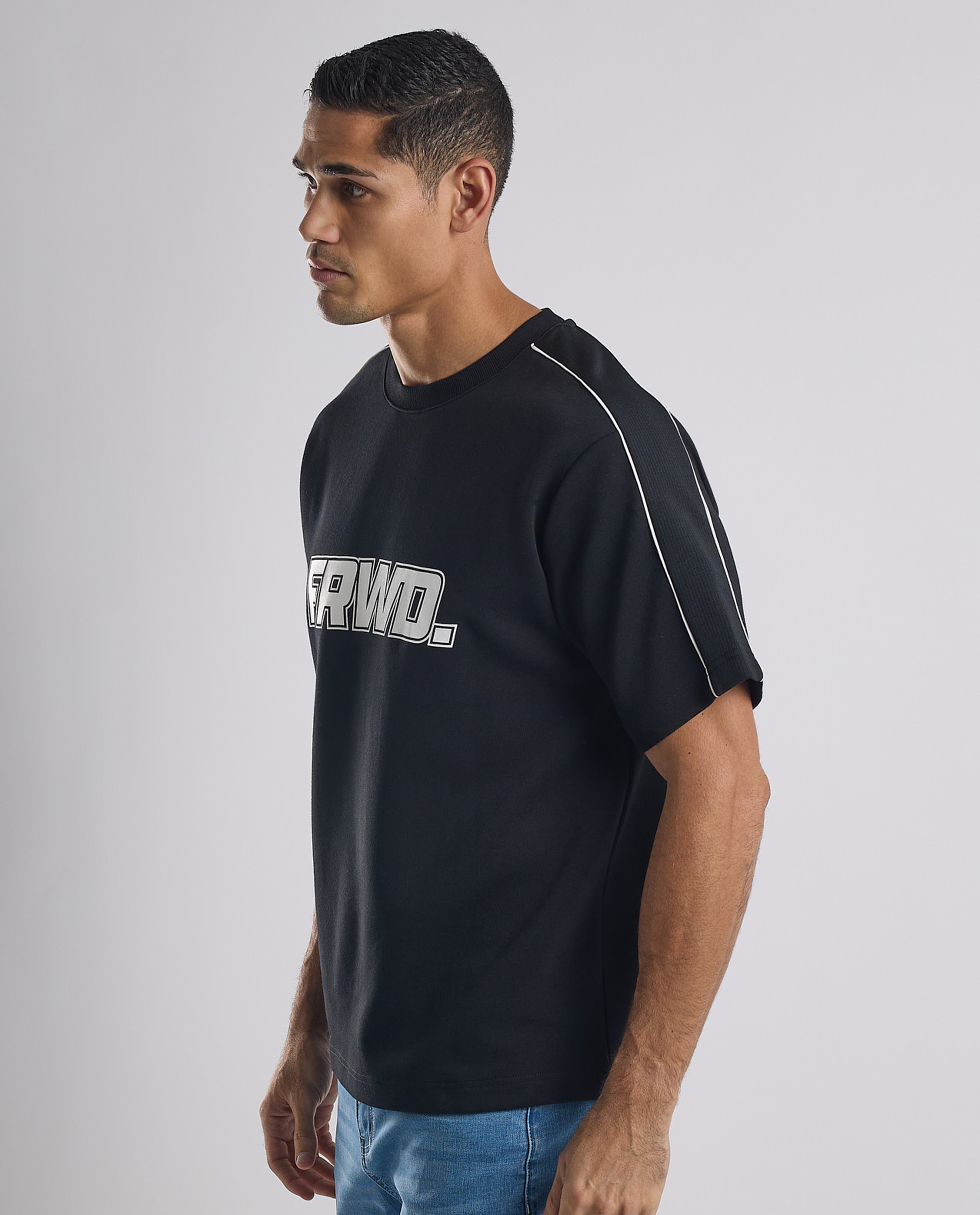 Printed T-Shirt with Crew Neck and Short Sleeves