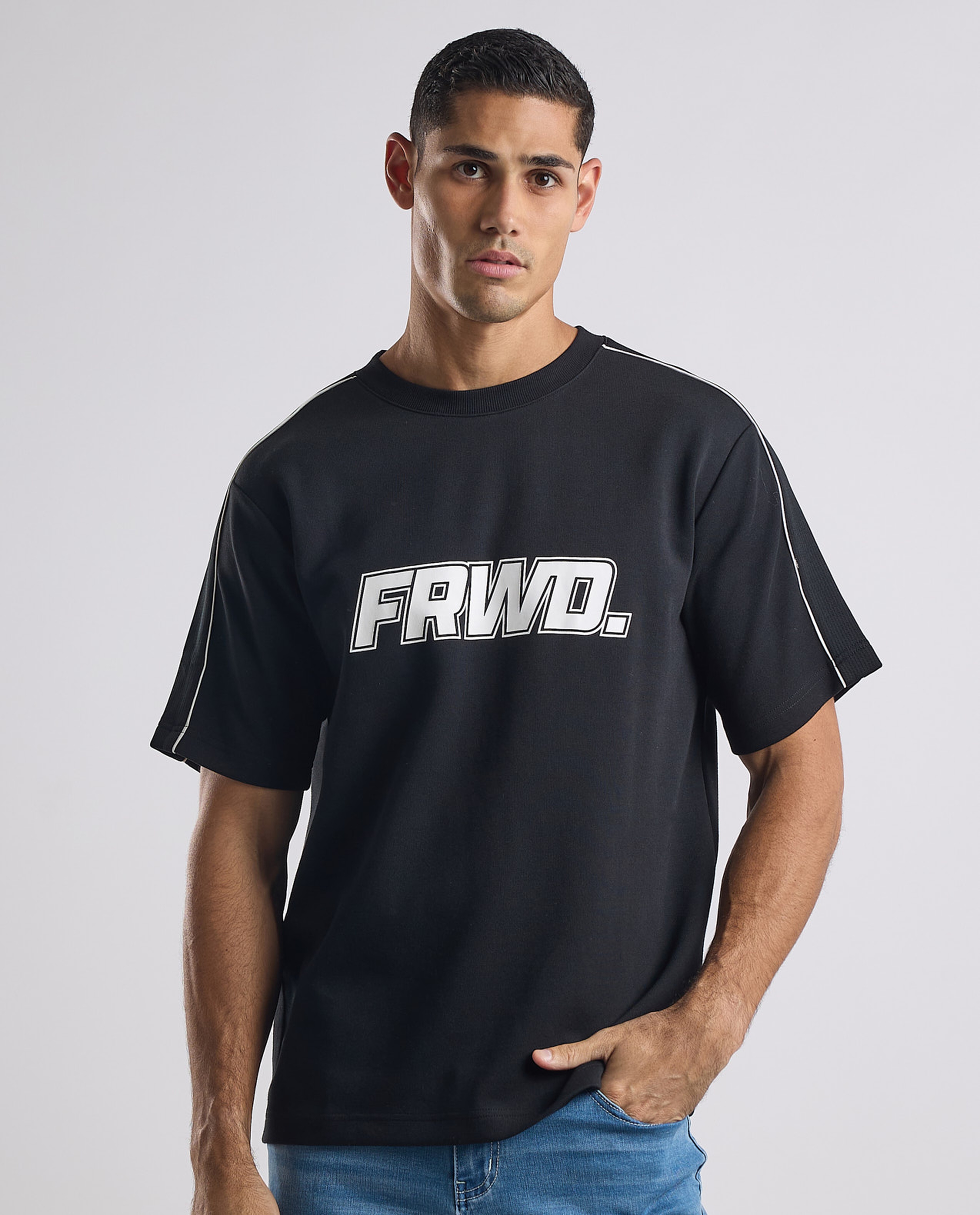 Printed T-Shirt with Crew Neck and Short Sleeves