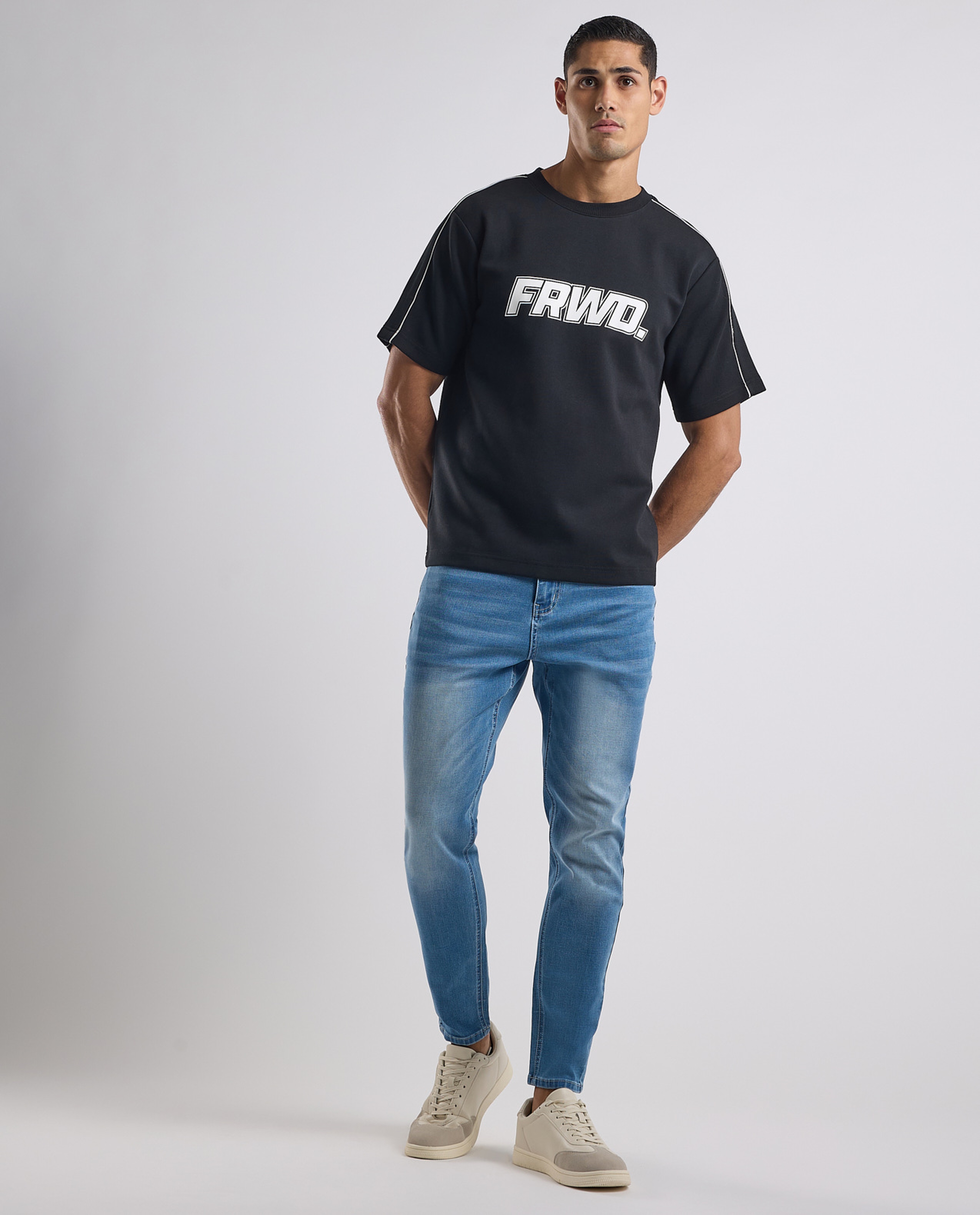 Printed T-Shirt with Crew Neck and Short Sleeves