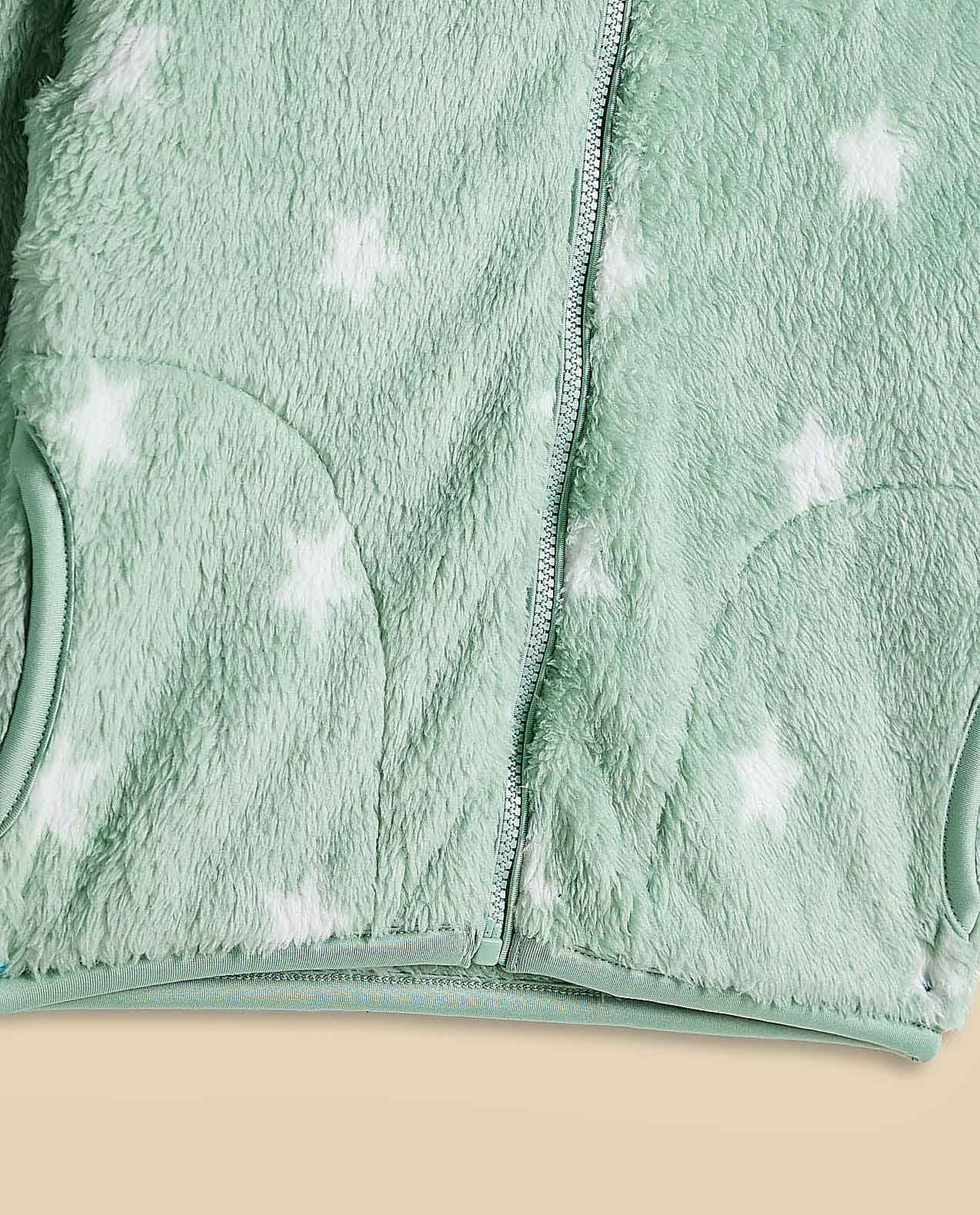 Printed Jacket with High Neck and Long Sleeves