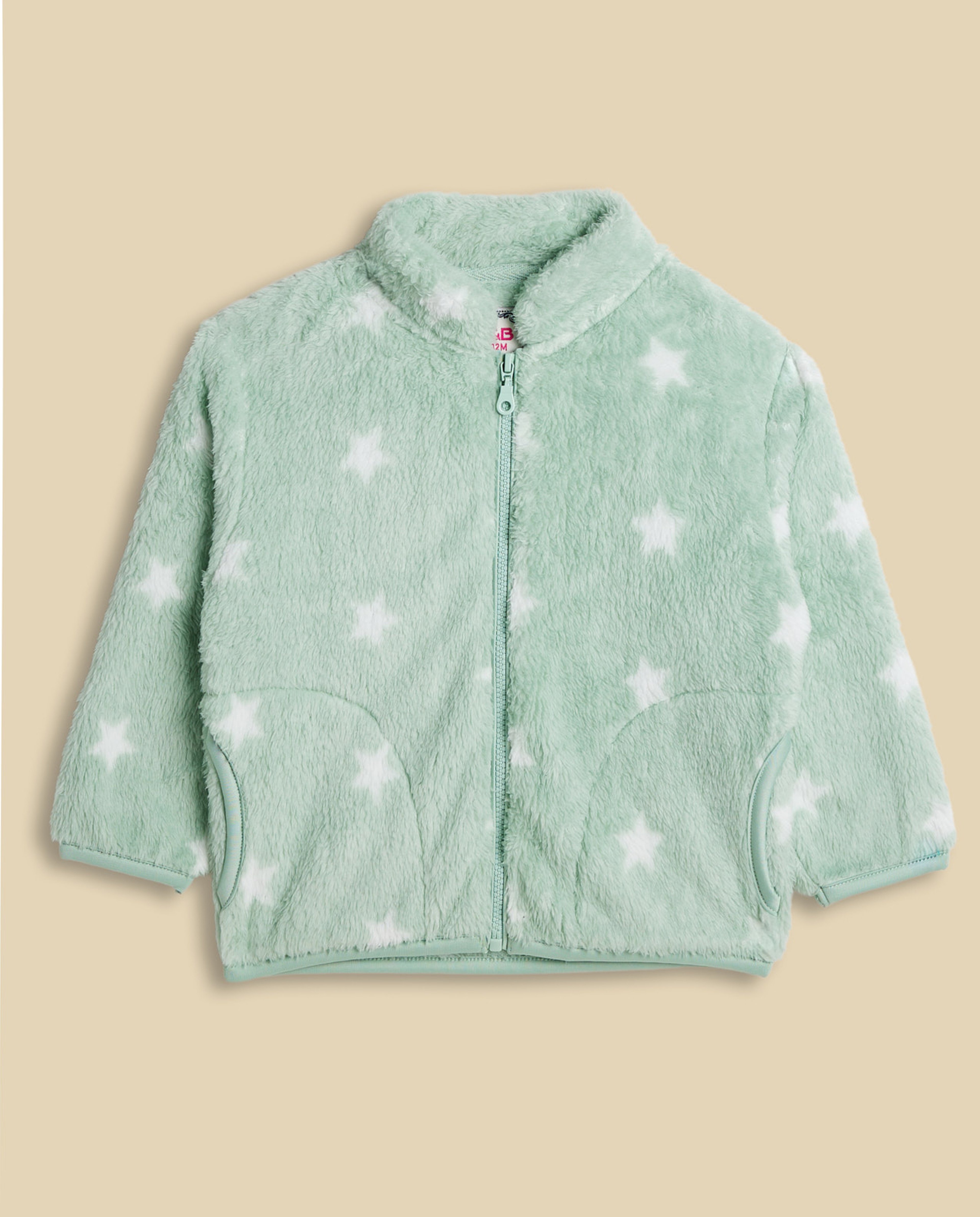 Printed Jacket with High Neck and Long Sleeves