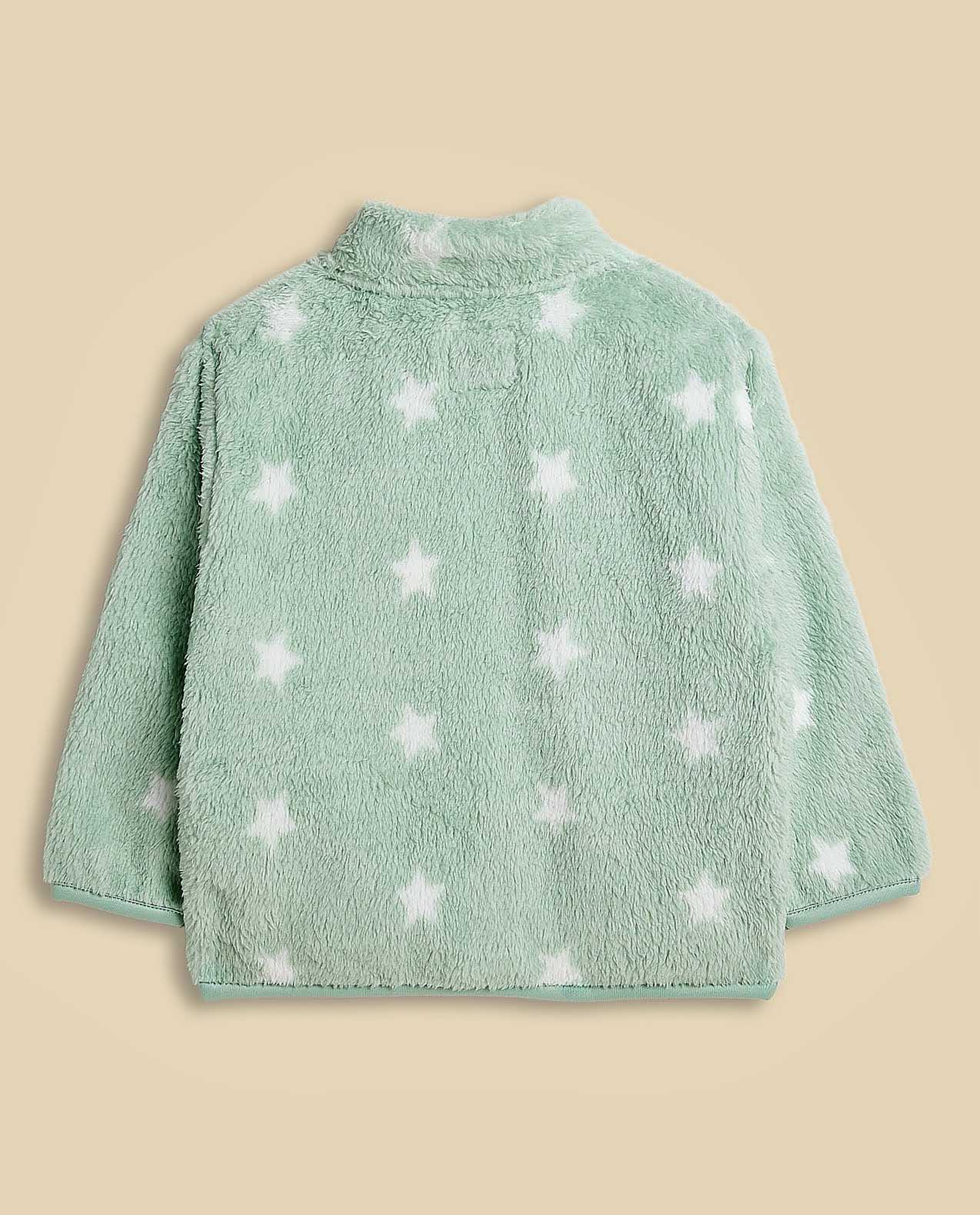 Printed Jacket with High Neck and Long Sleeves