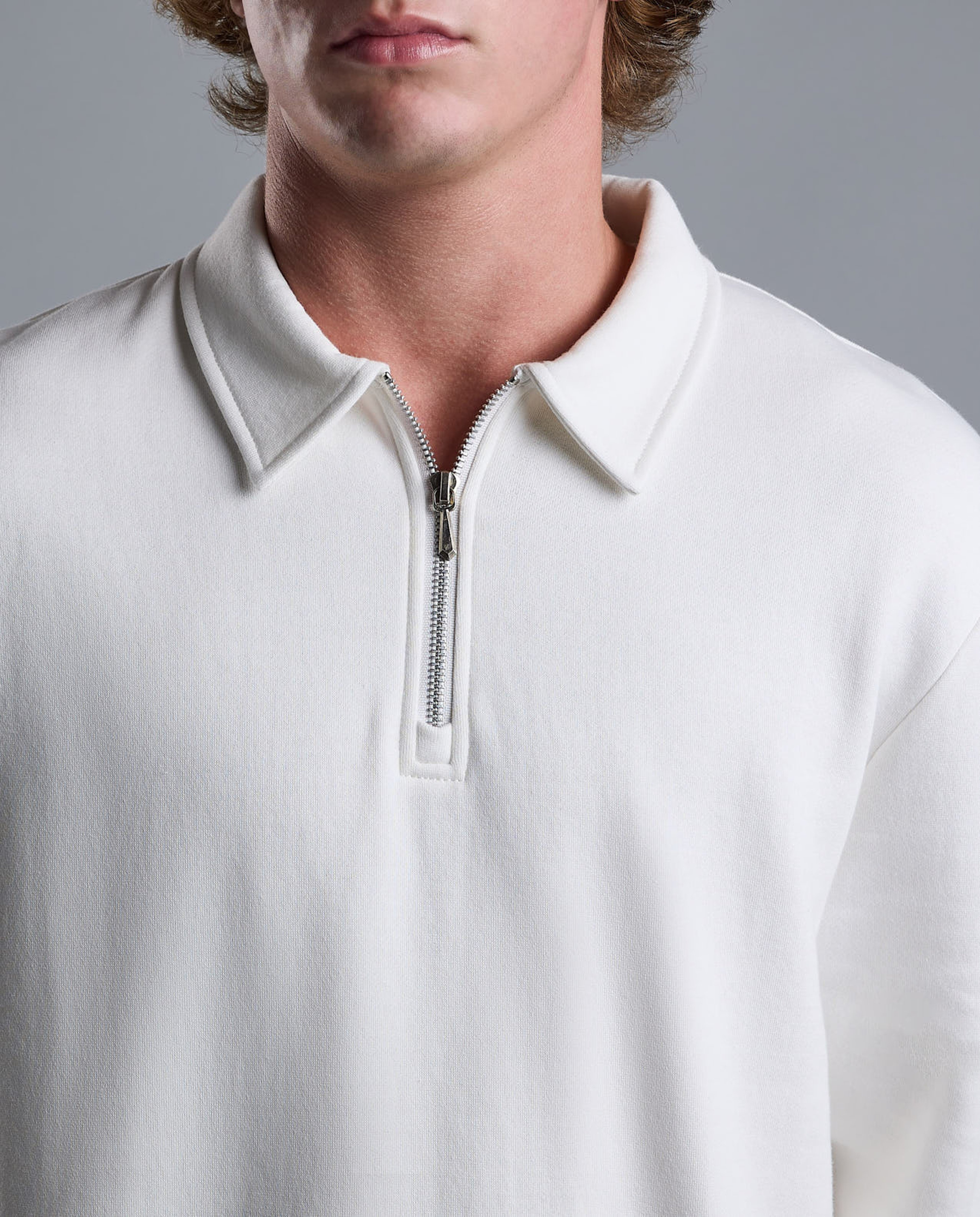 Solid Collared Sweatshirt with Long Sleeves