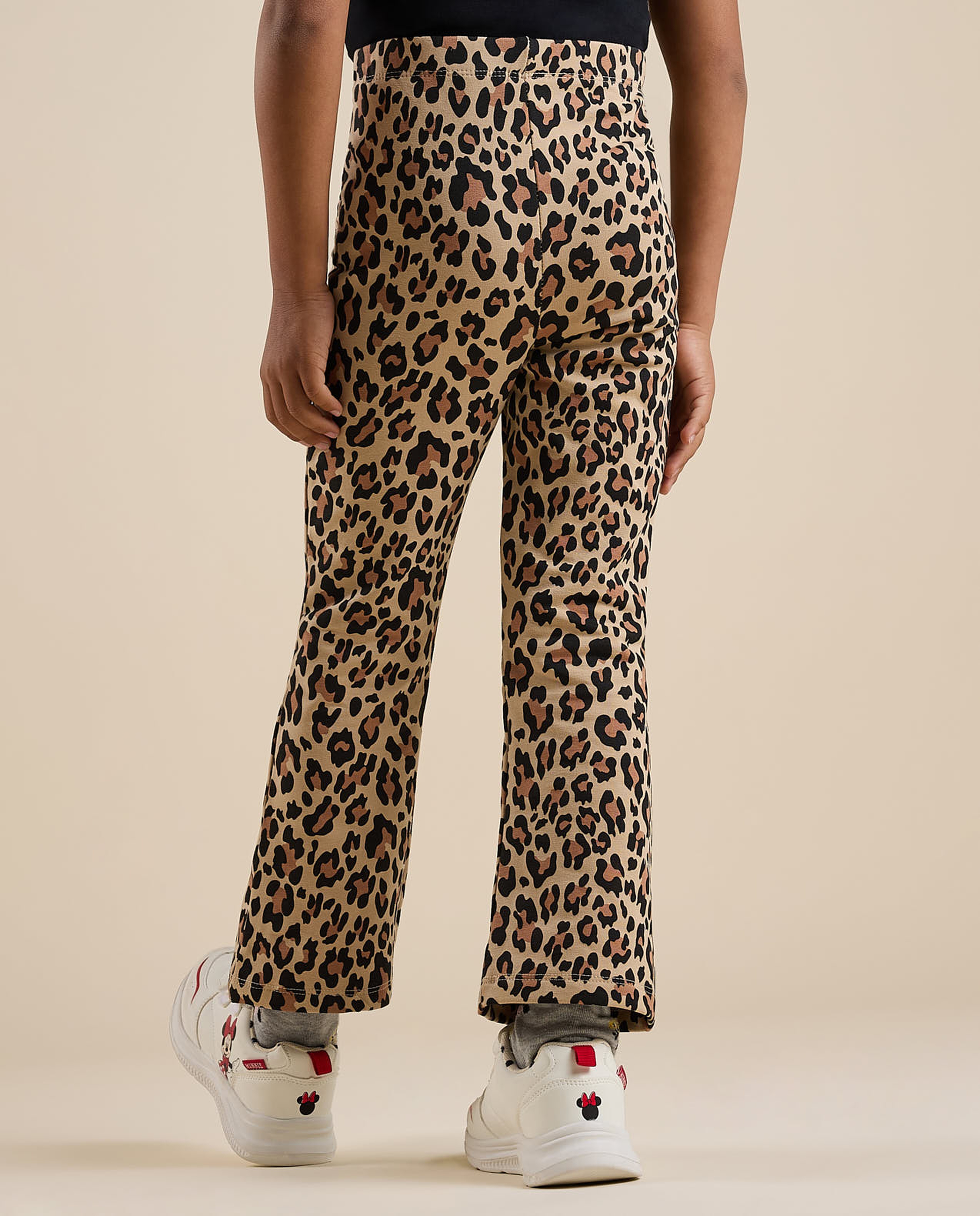 Animal Print Leggings with Elastic Waist