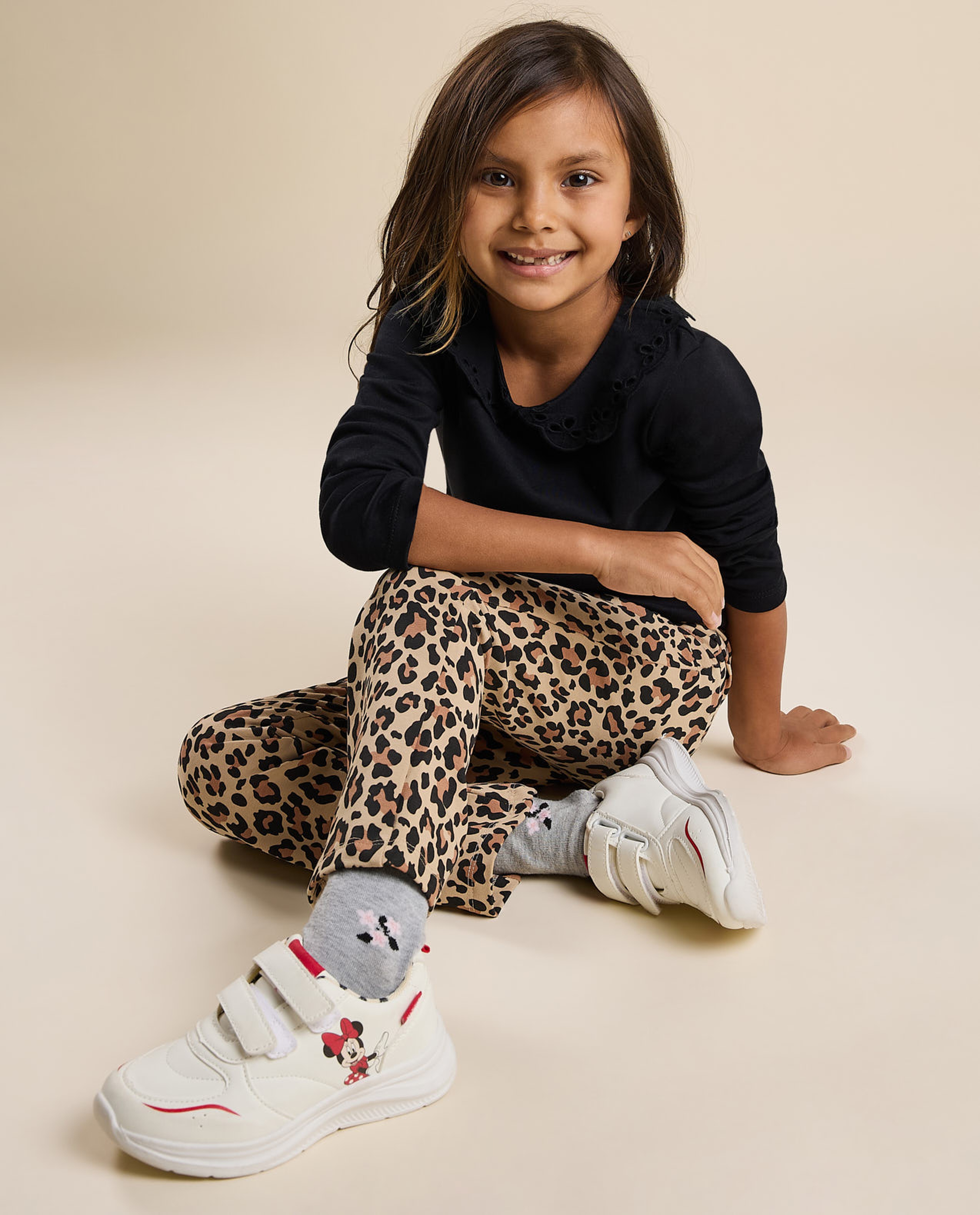 Animal Print Leggings with Elastic Waist