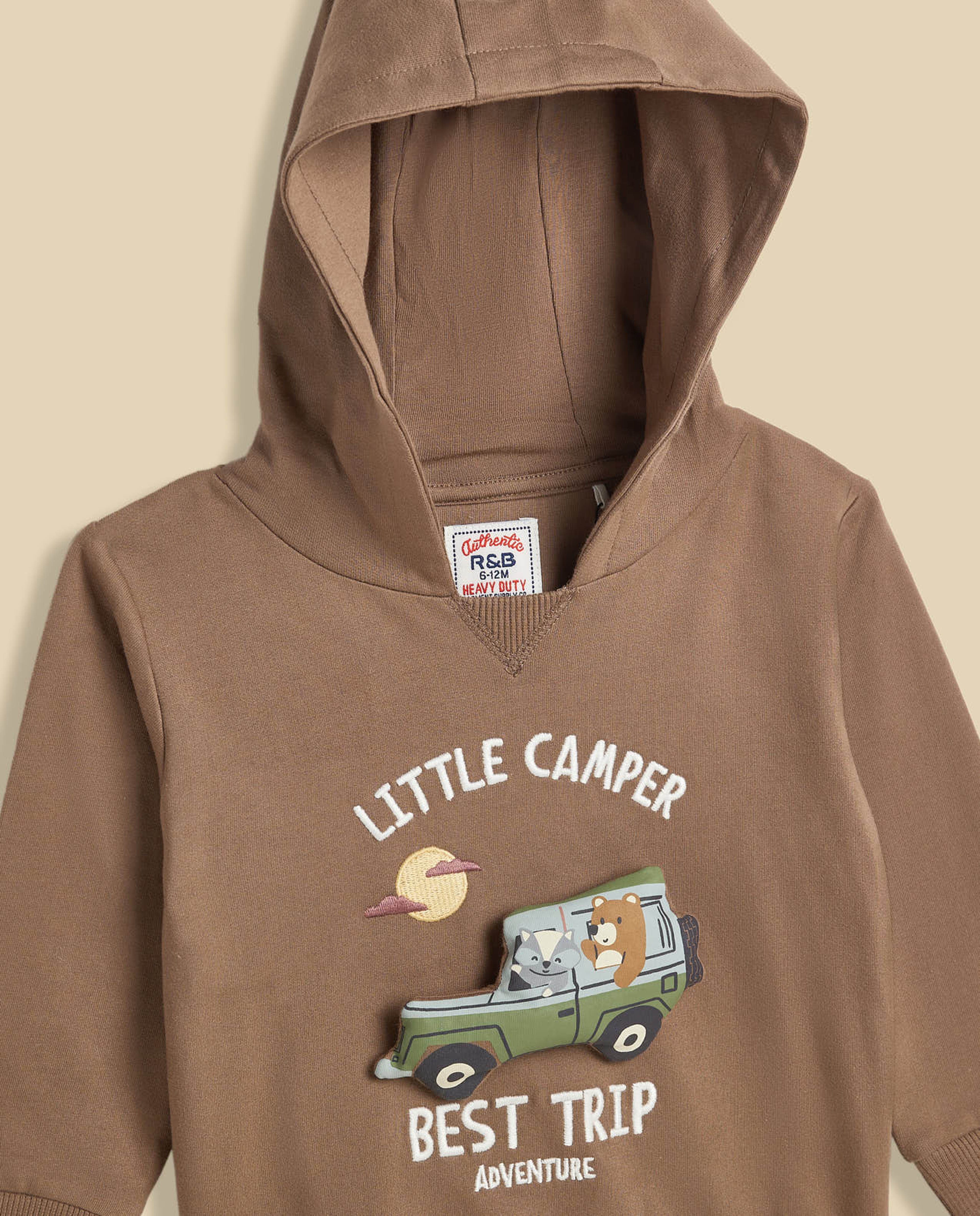 Embroidered Hoodie with Long Sleeves