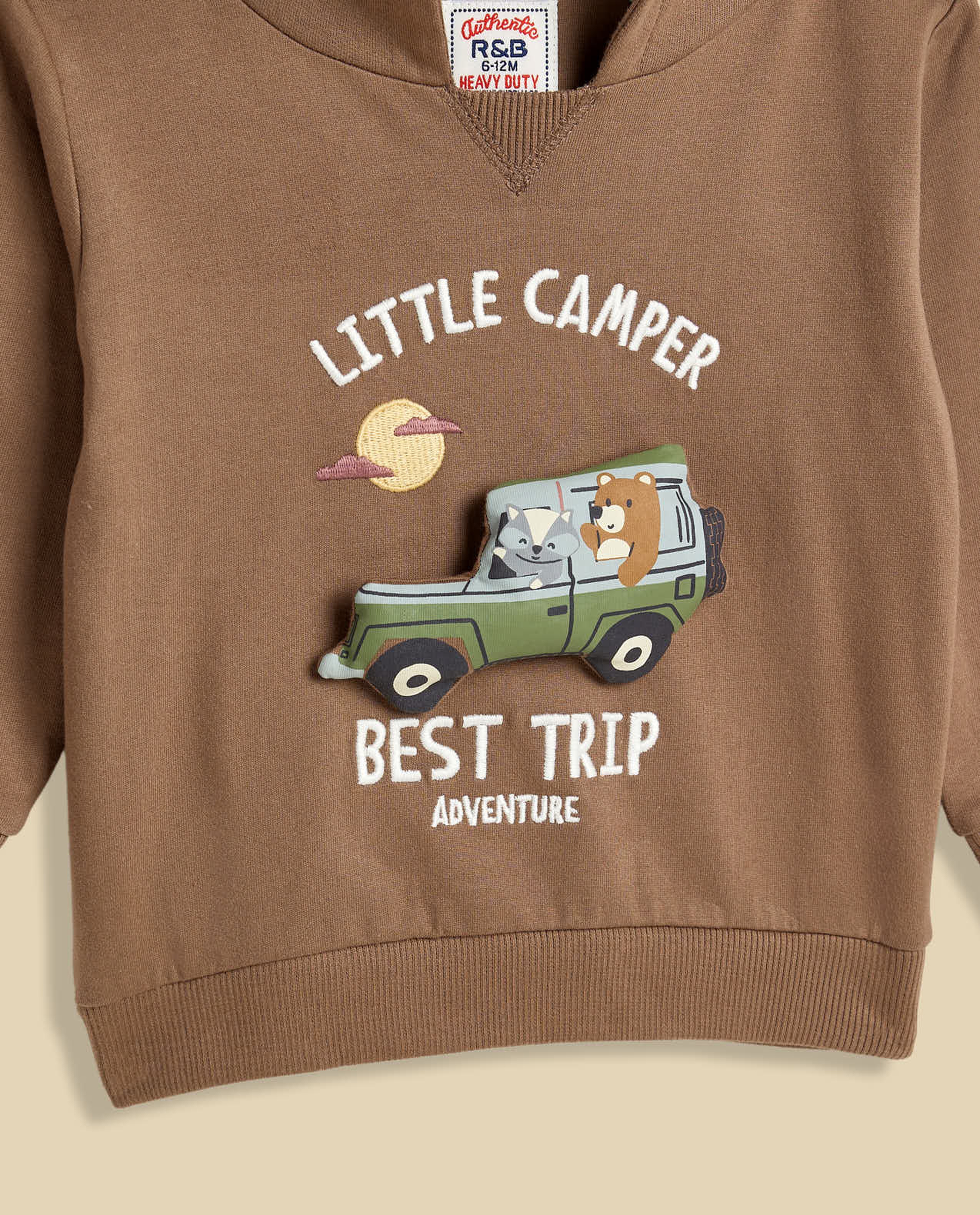 Embroidered Hoodie with Long Sleeves