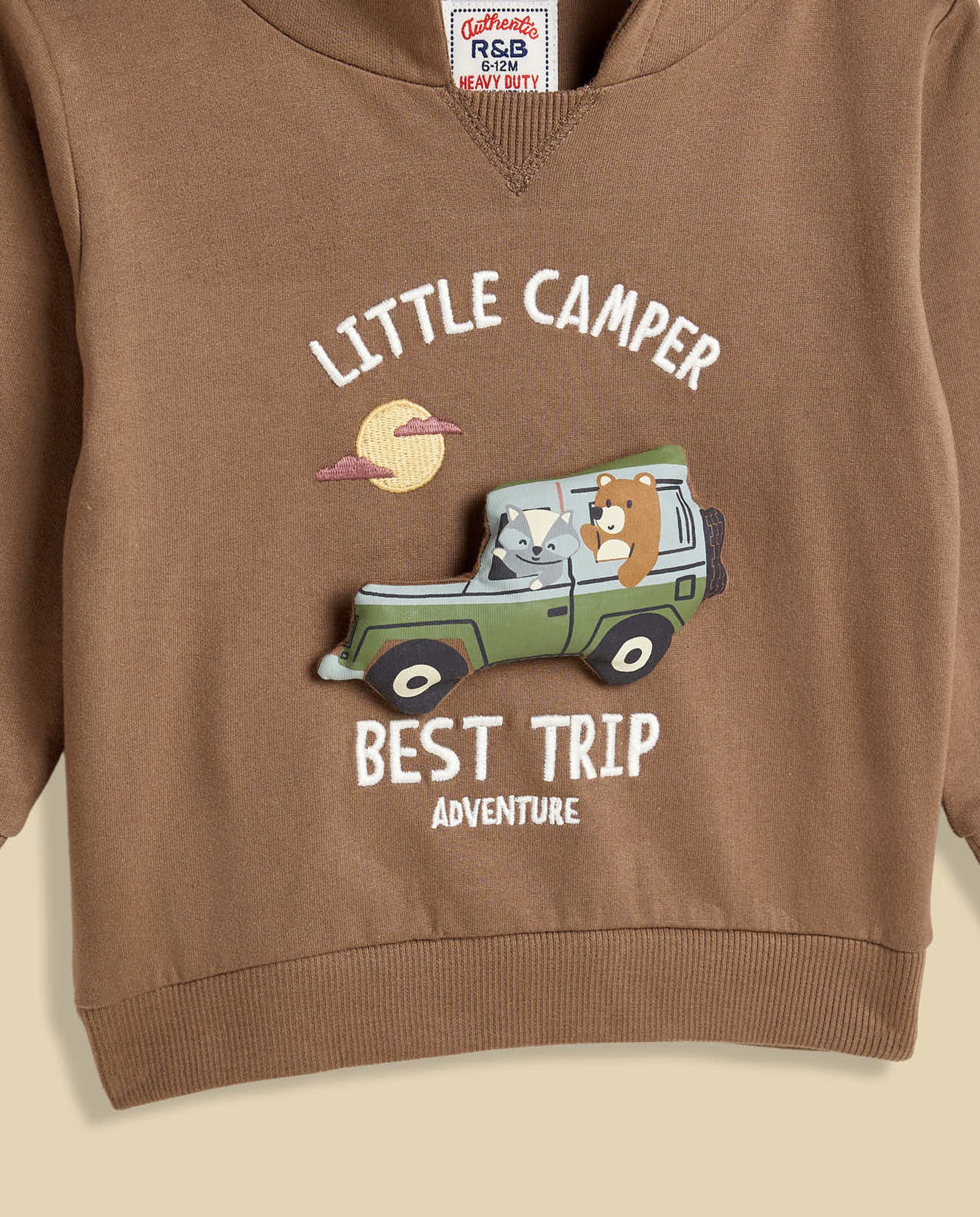 Embroidered Hoodie with Long Sleeves