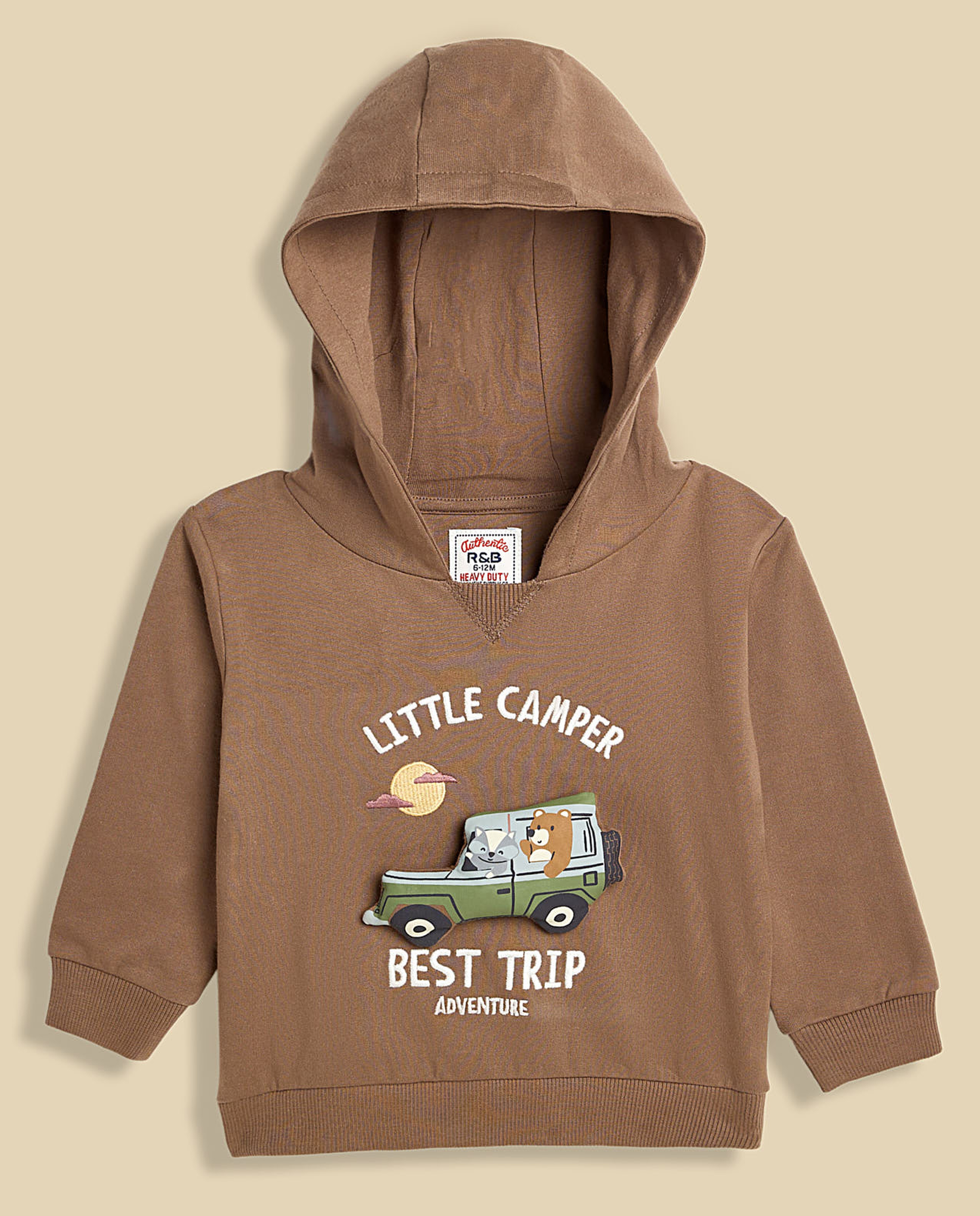 Embroidered Hoodie with Long Sleeves