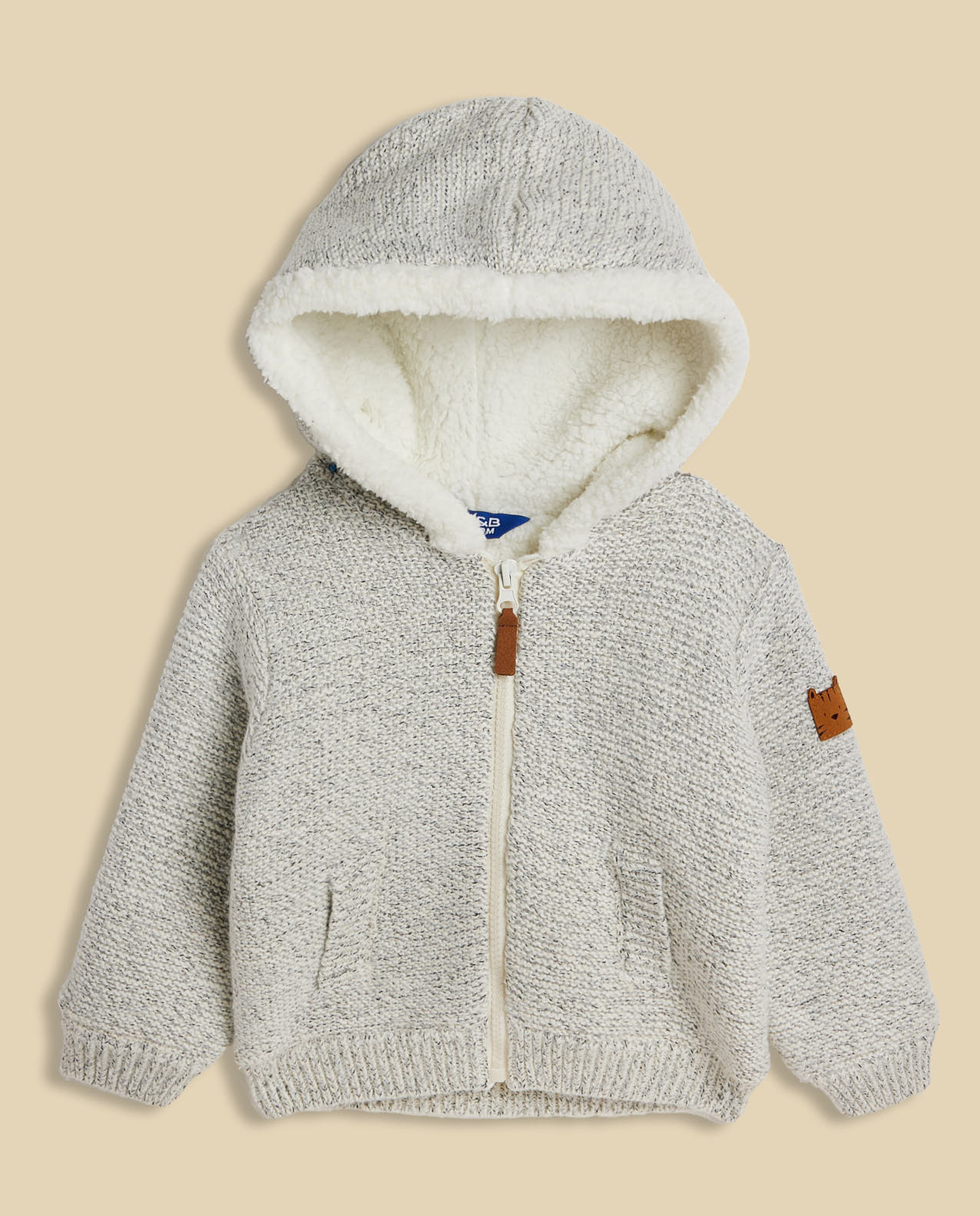 Plush Hooded Jacket with Zipper Closure
