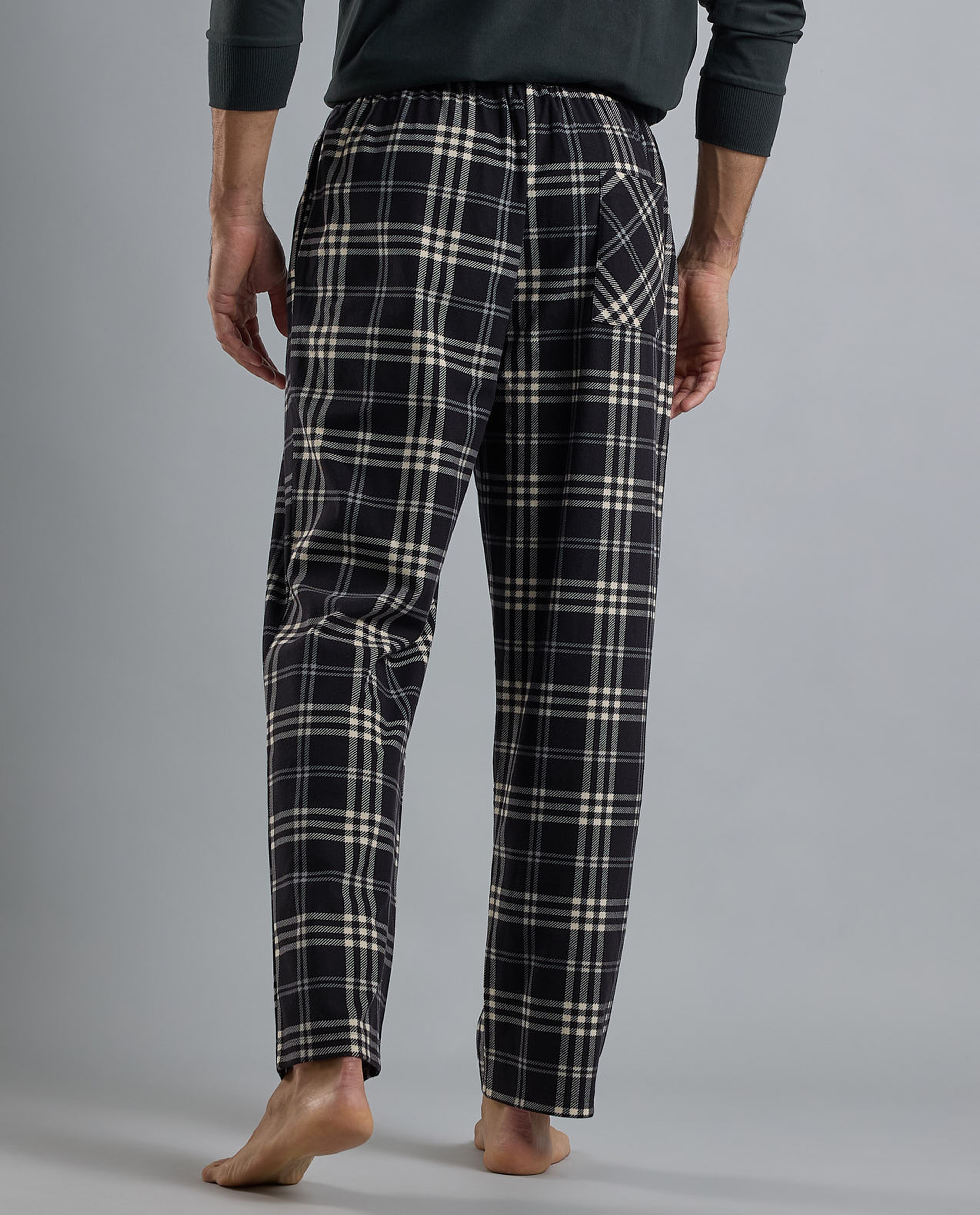 Plaid Lounge Pants with Drawstring Waist