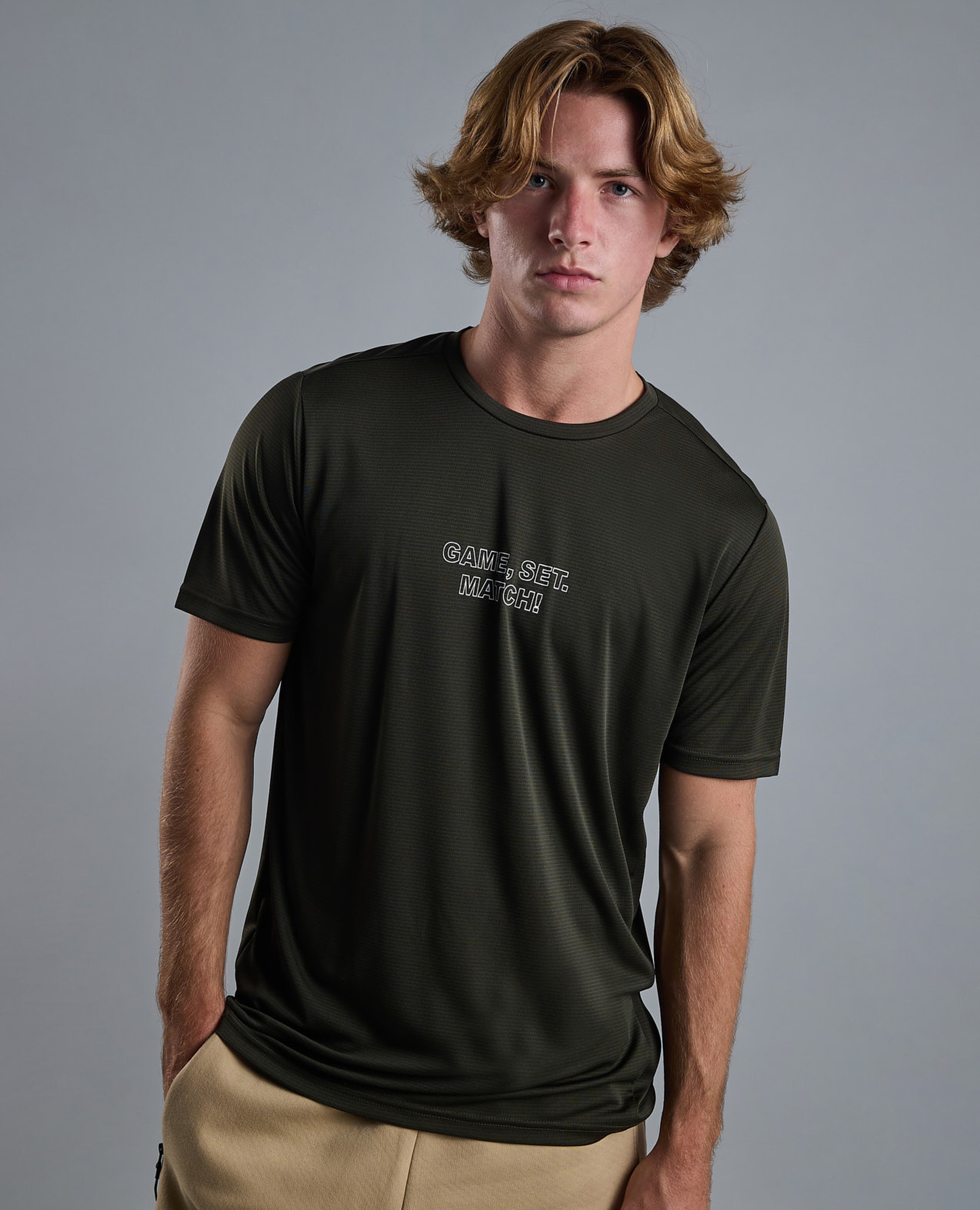 Printed Active T-Shirt with Crew Neck and Short Sleeves