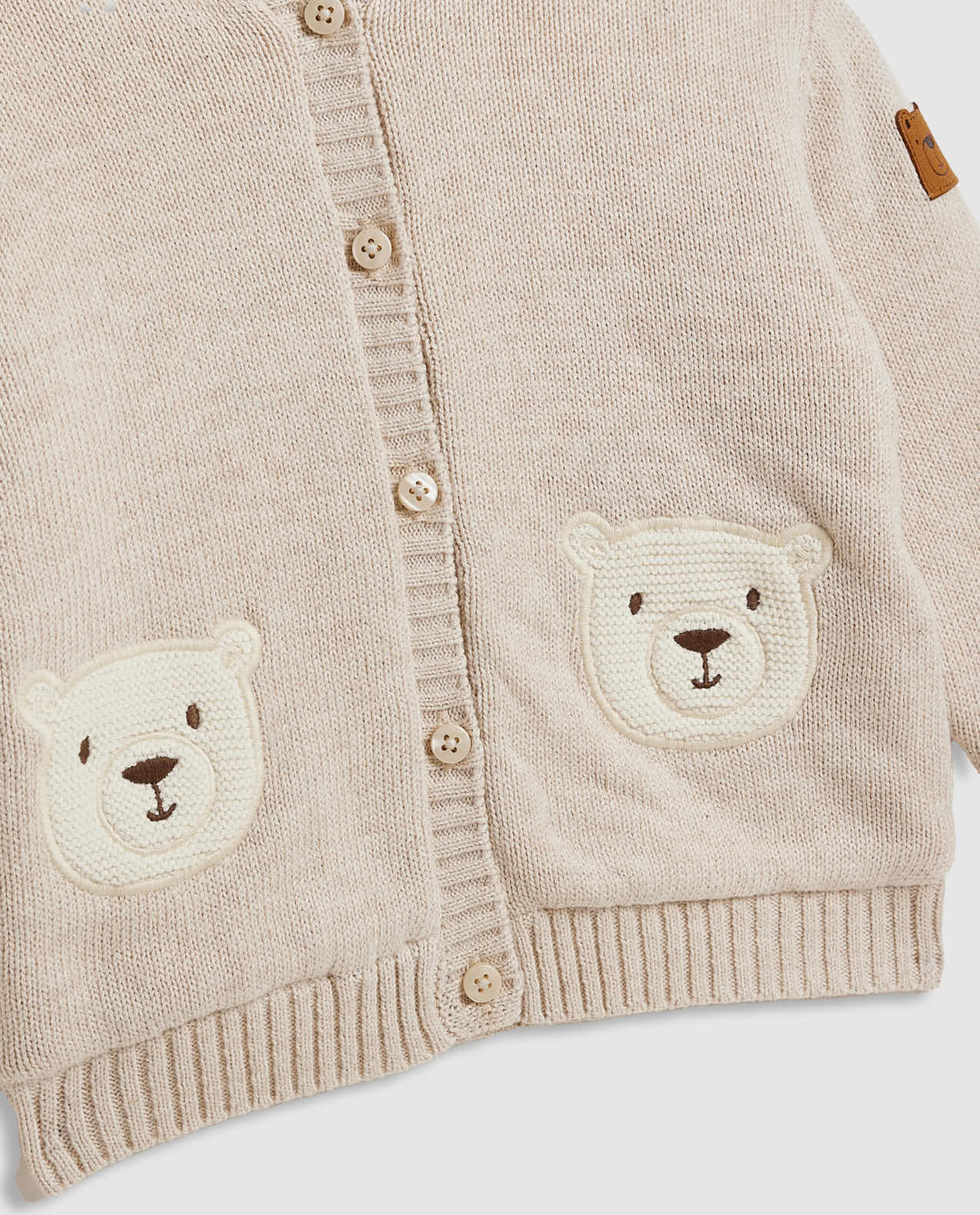 Appliqued Hooded Cardigan