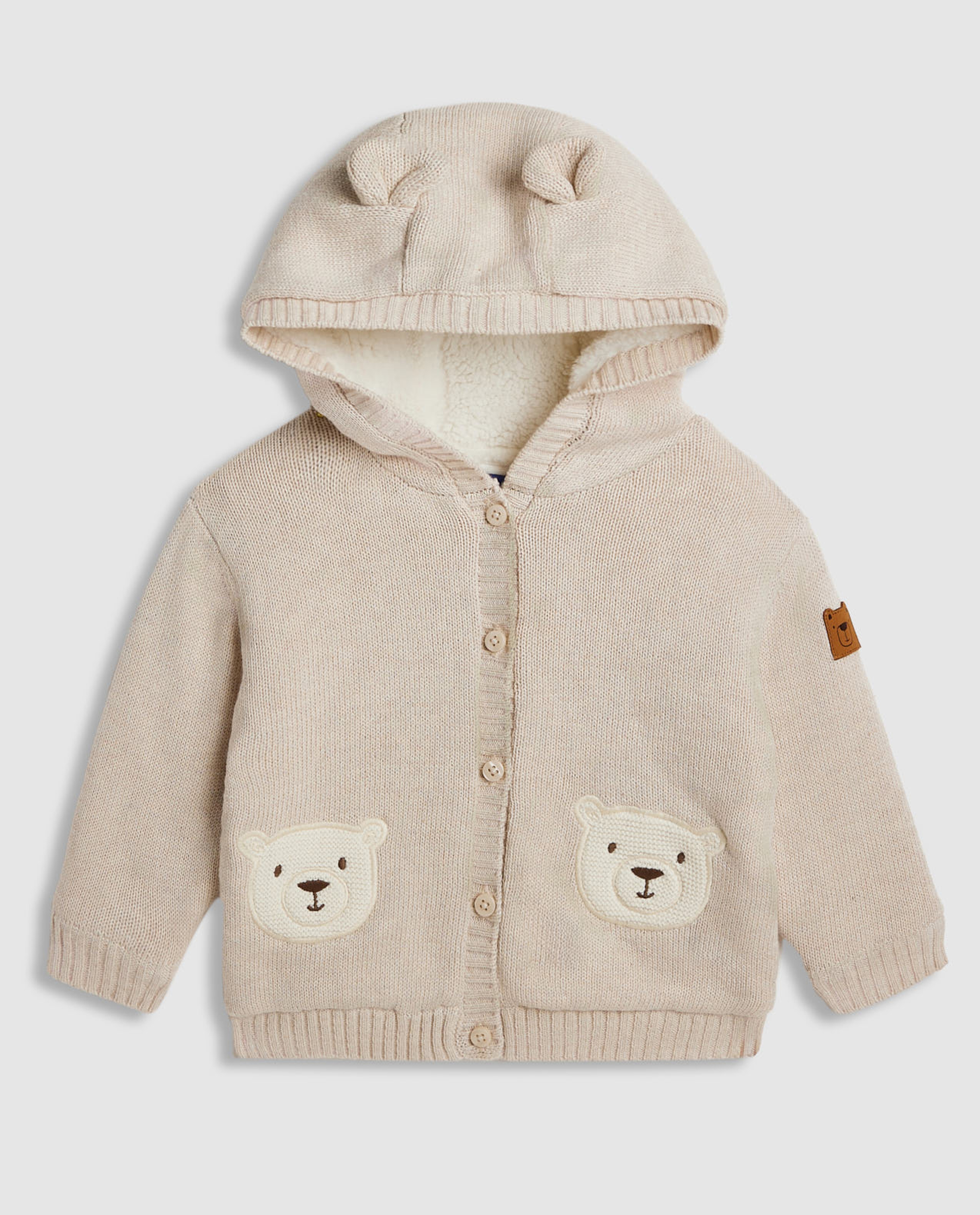 Appliqued Hooded Cardigan