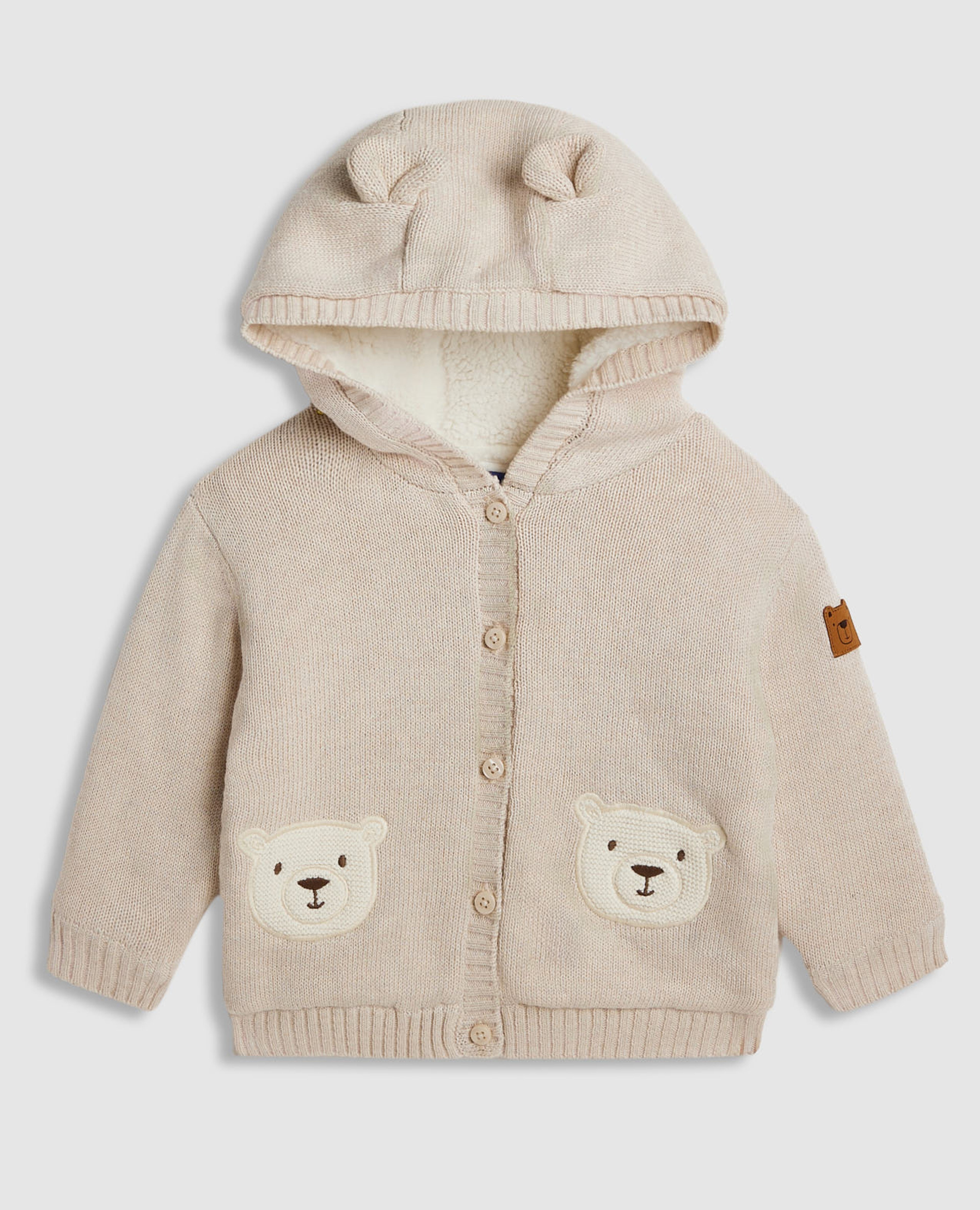 Appliqued Hooded Cardigan