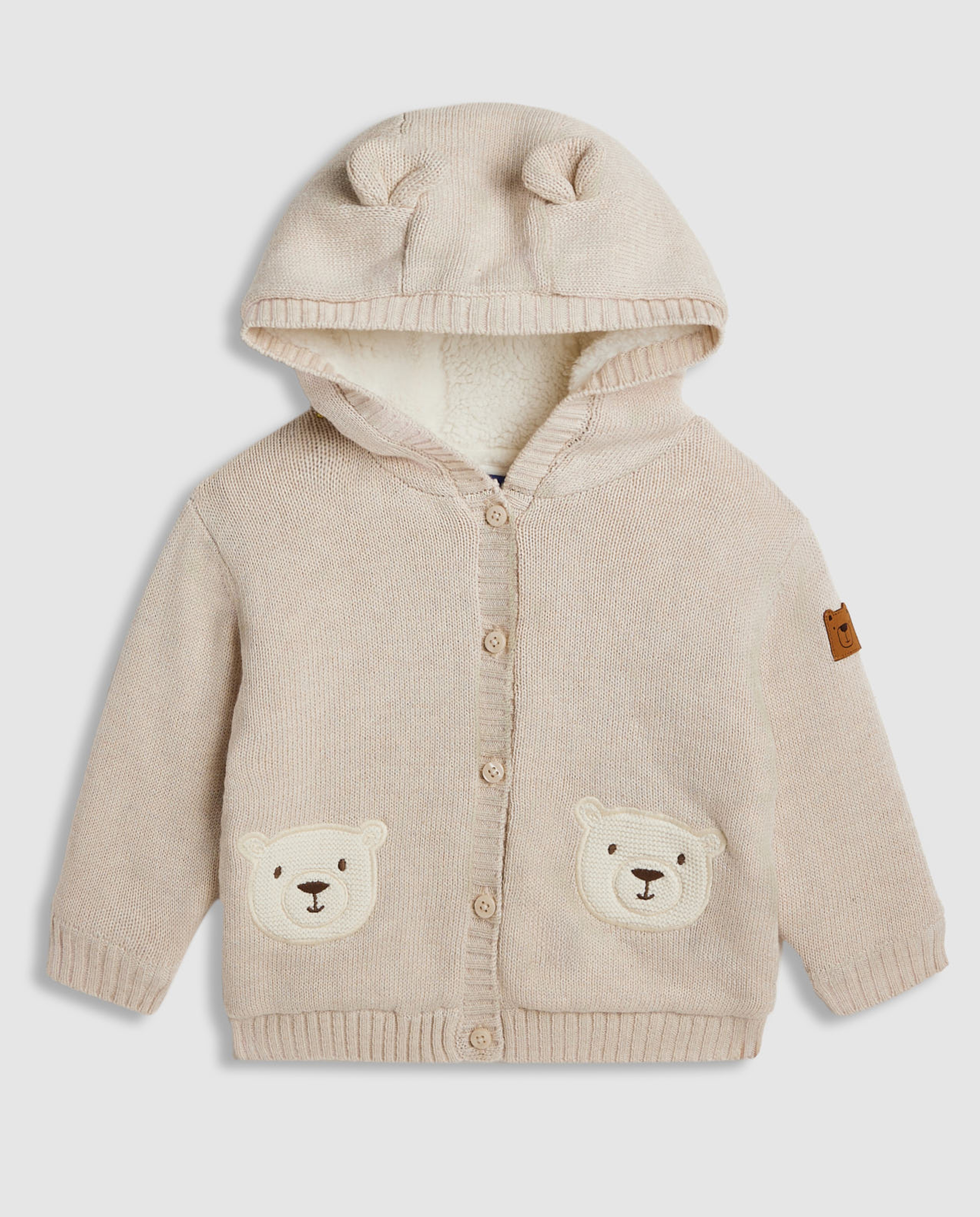 Appliqued Hooded Cardigan