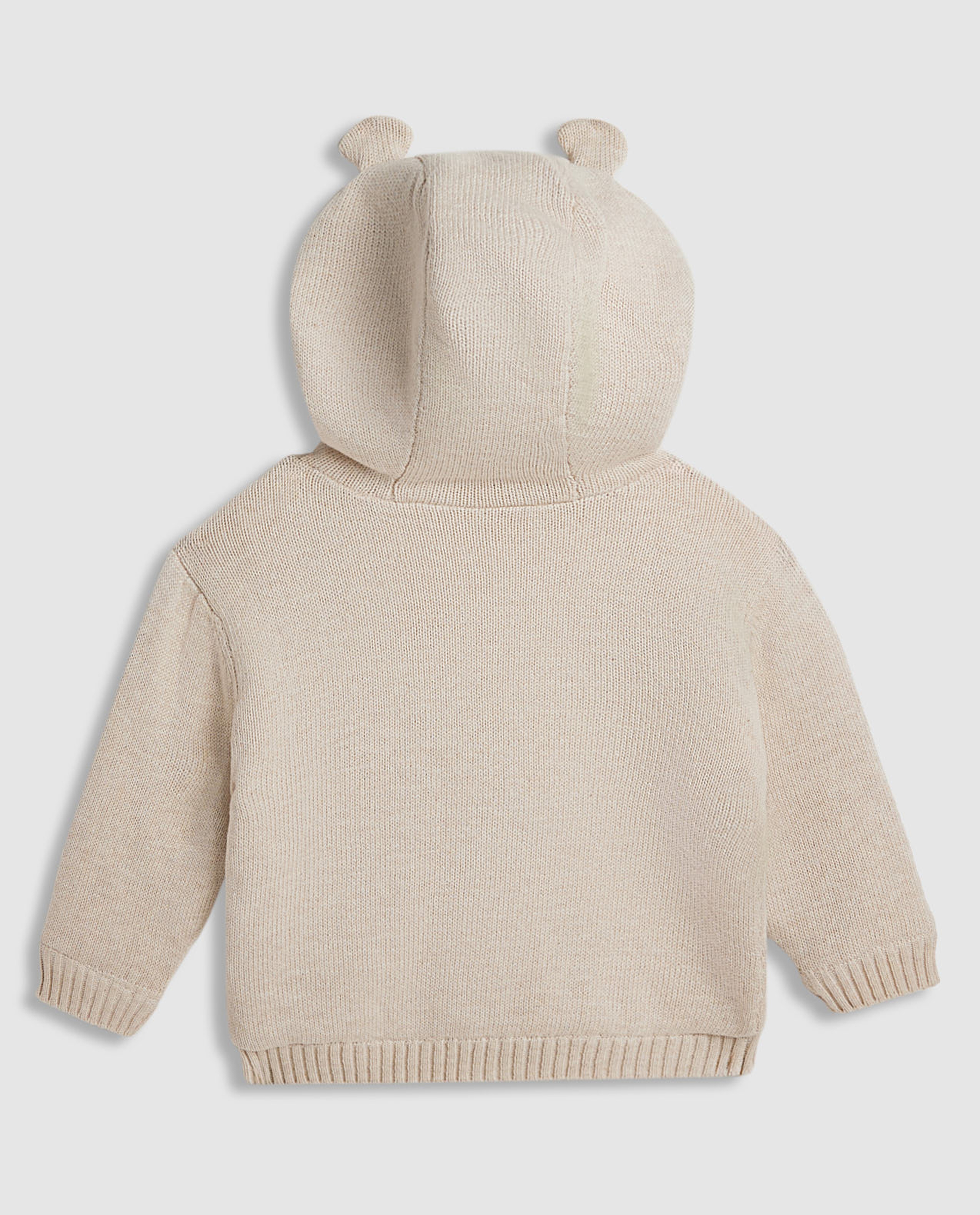 Appliqued Hooded Cardigan