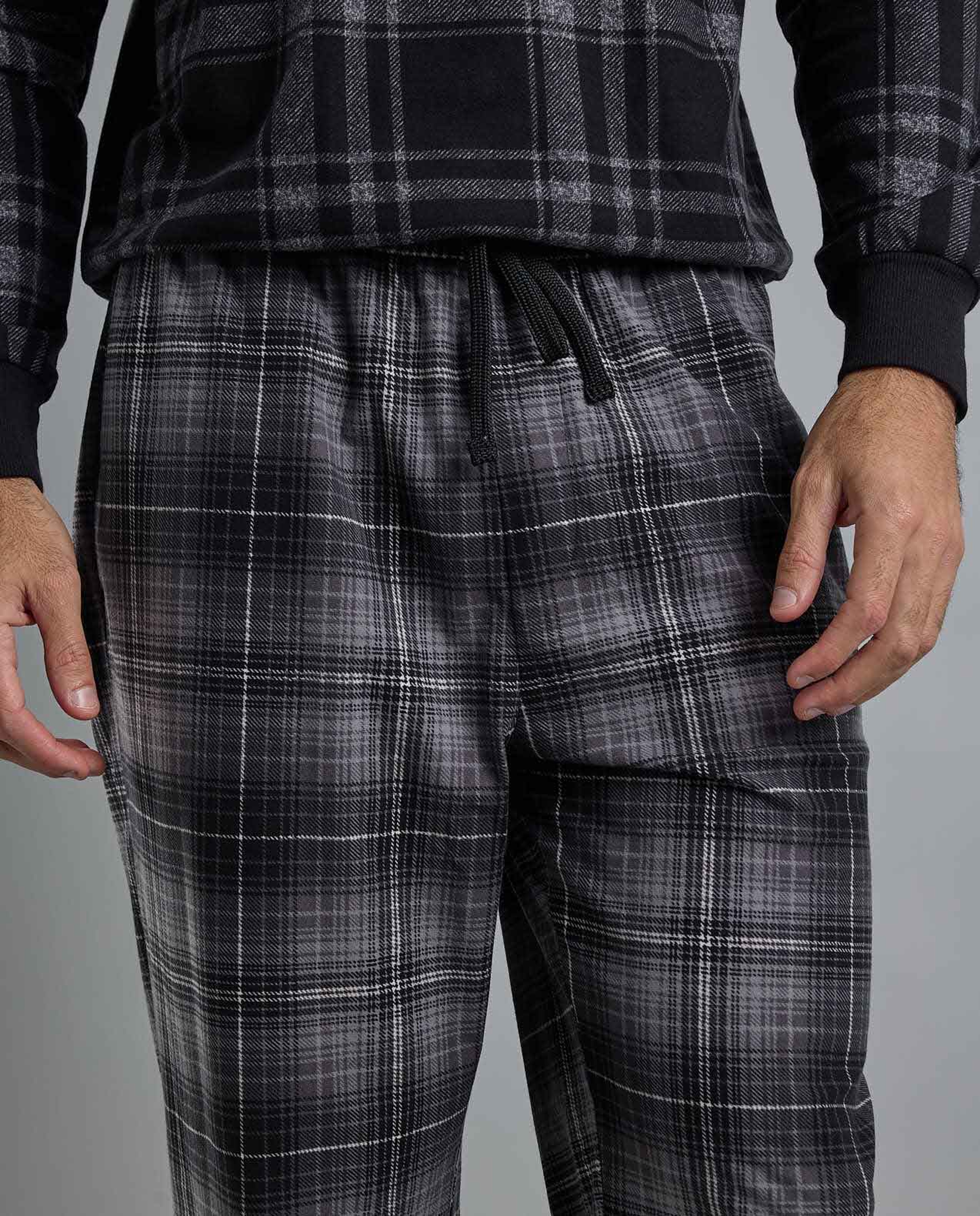 Plaid Lounge Pants with Drawstring Waist