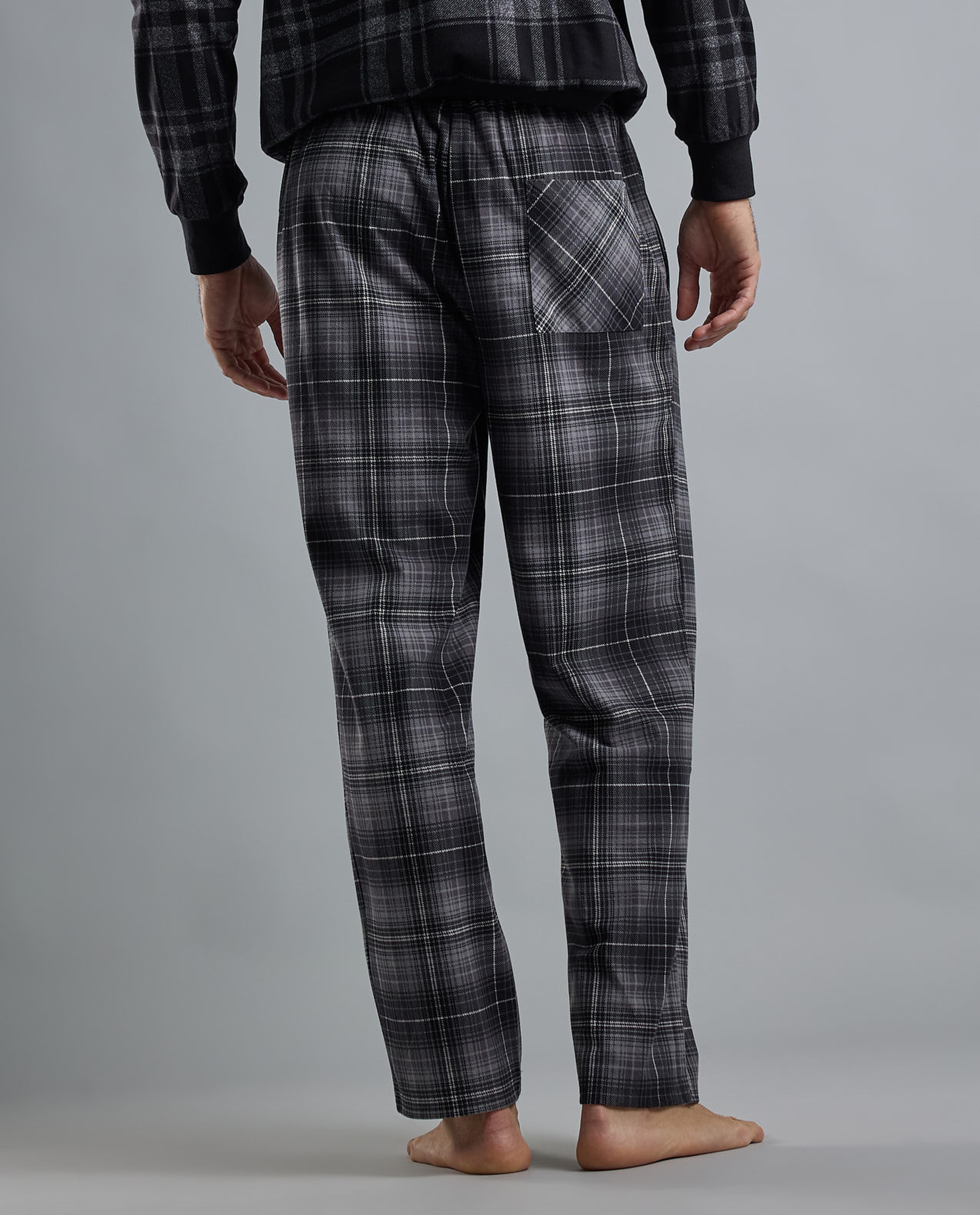 Plaid Lounge Pants with Drawstring Waist
