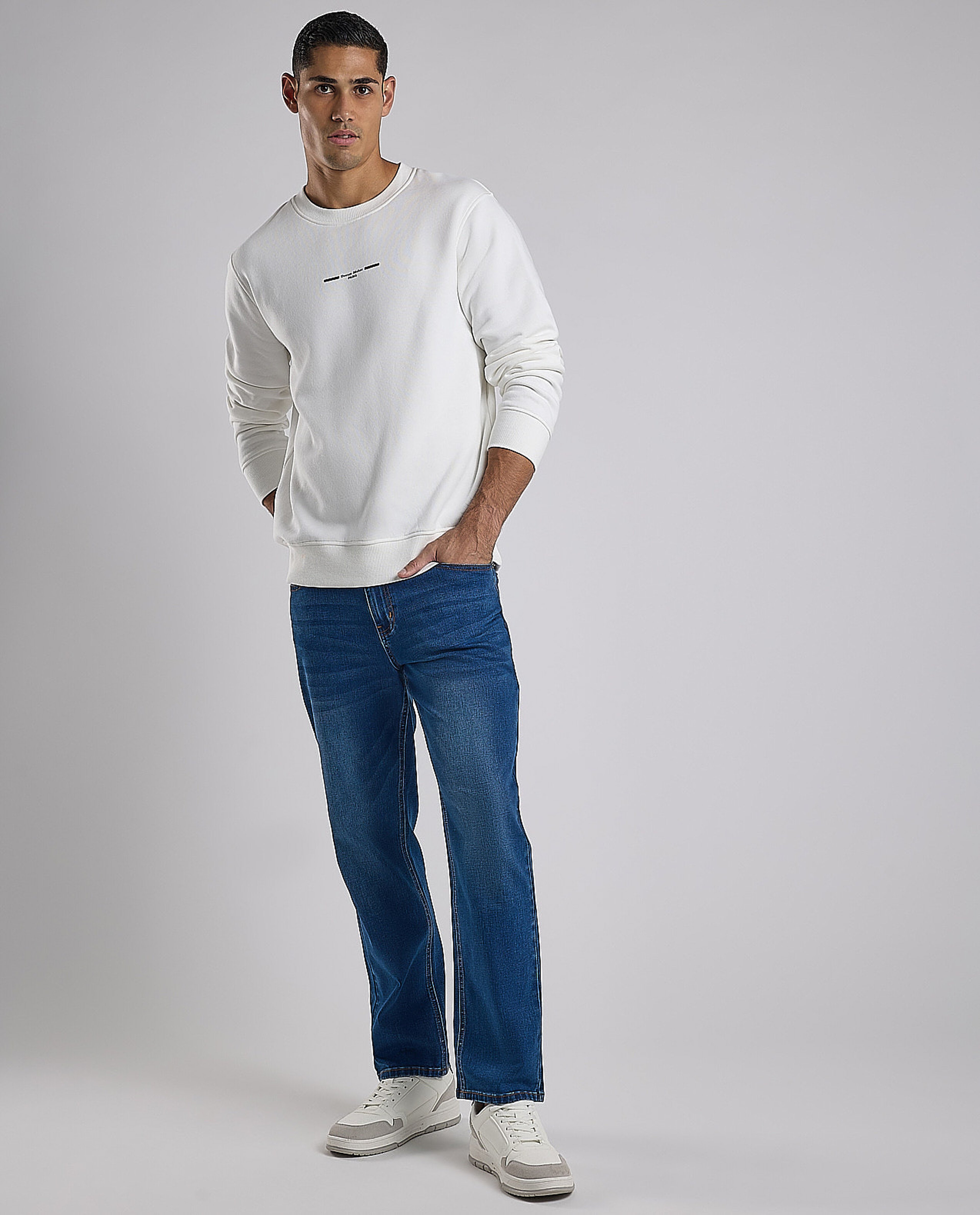 Printed Sweatshirt with Crew Neck and Long Sleeves