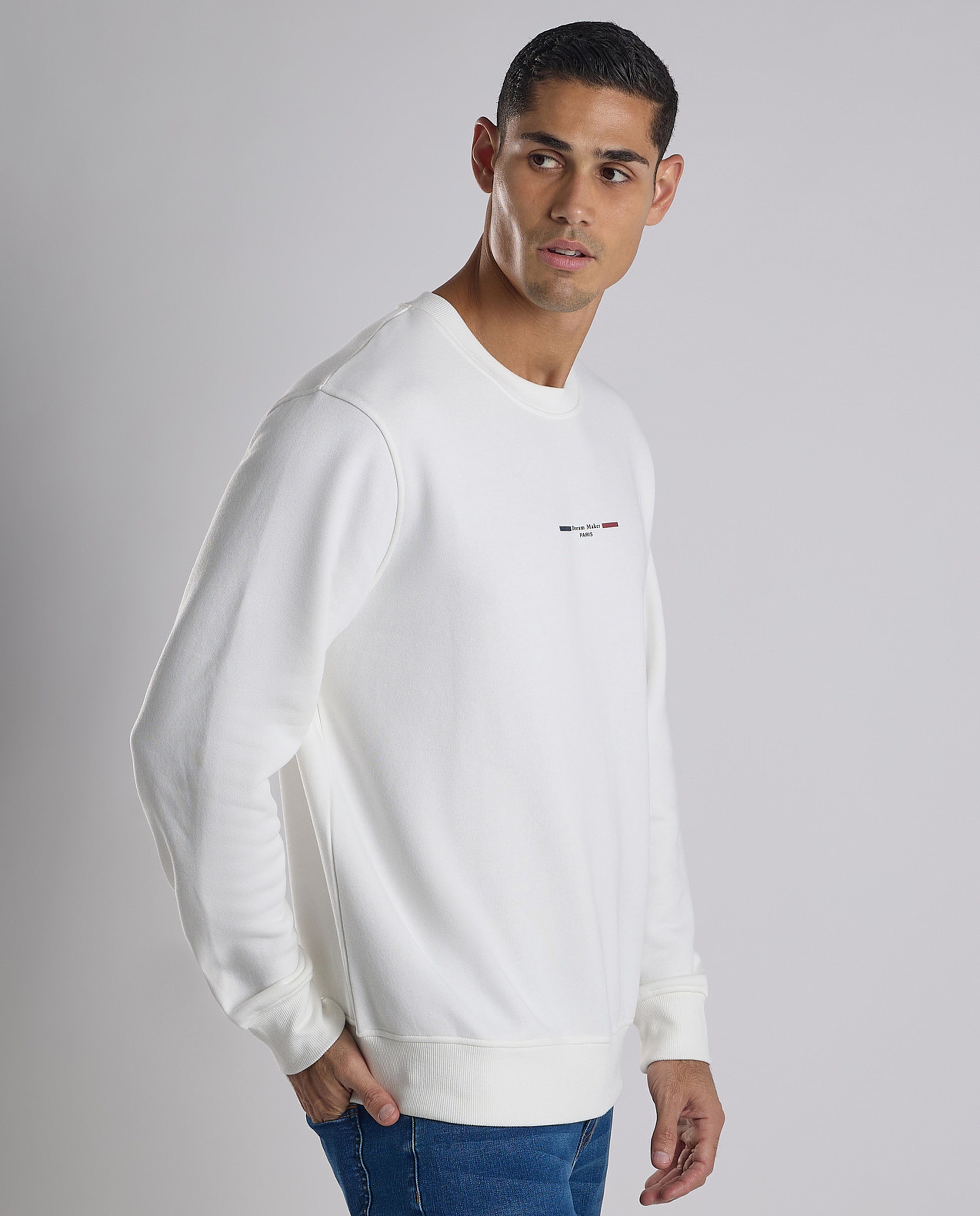 Printed Sweatshirt with Crew Neck and Long Sleeves