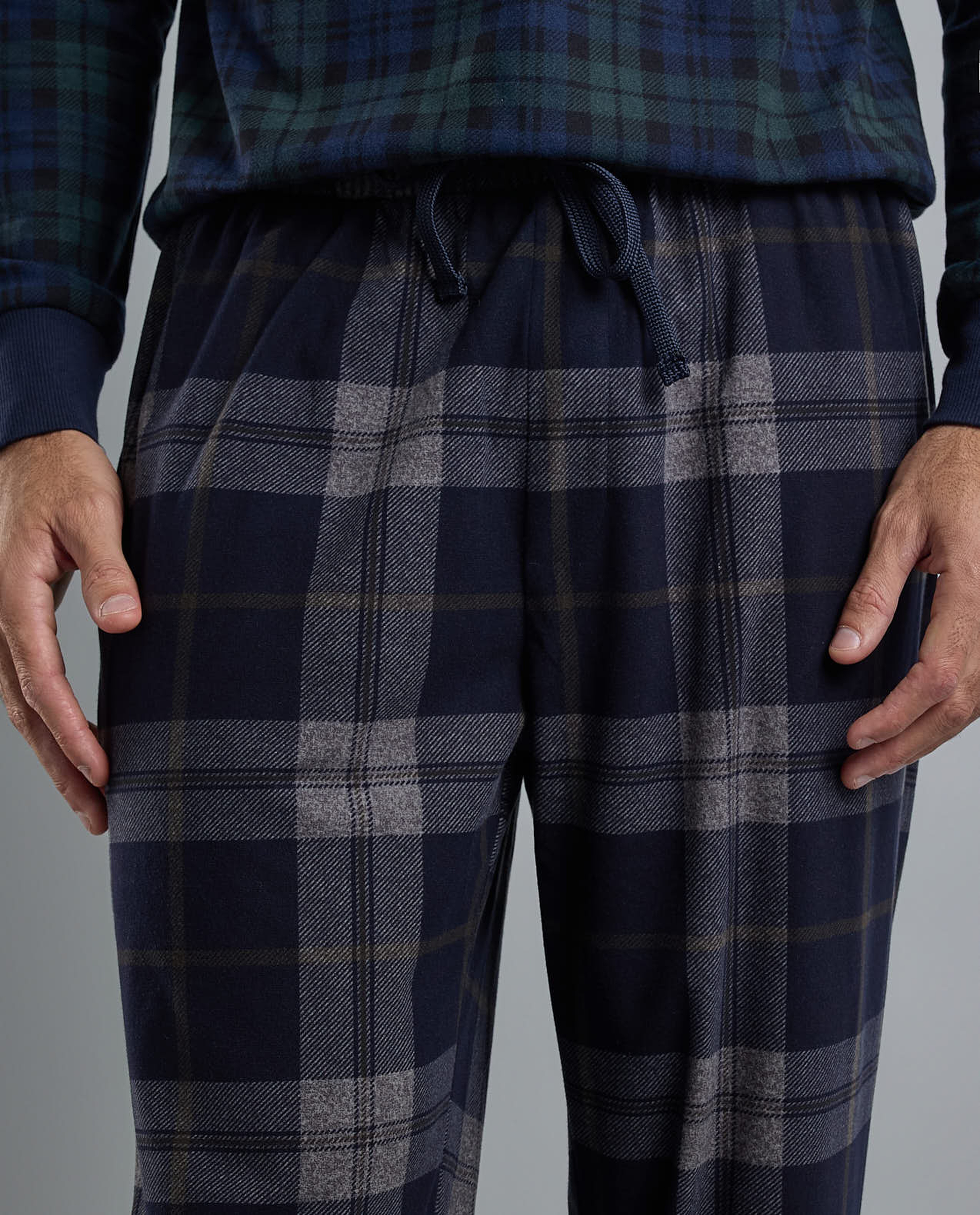 Plaid Lounge Pants with Drawstring Waist