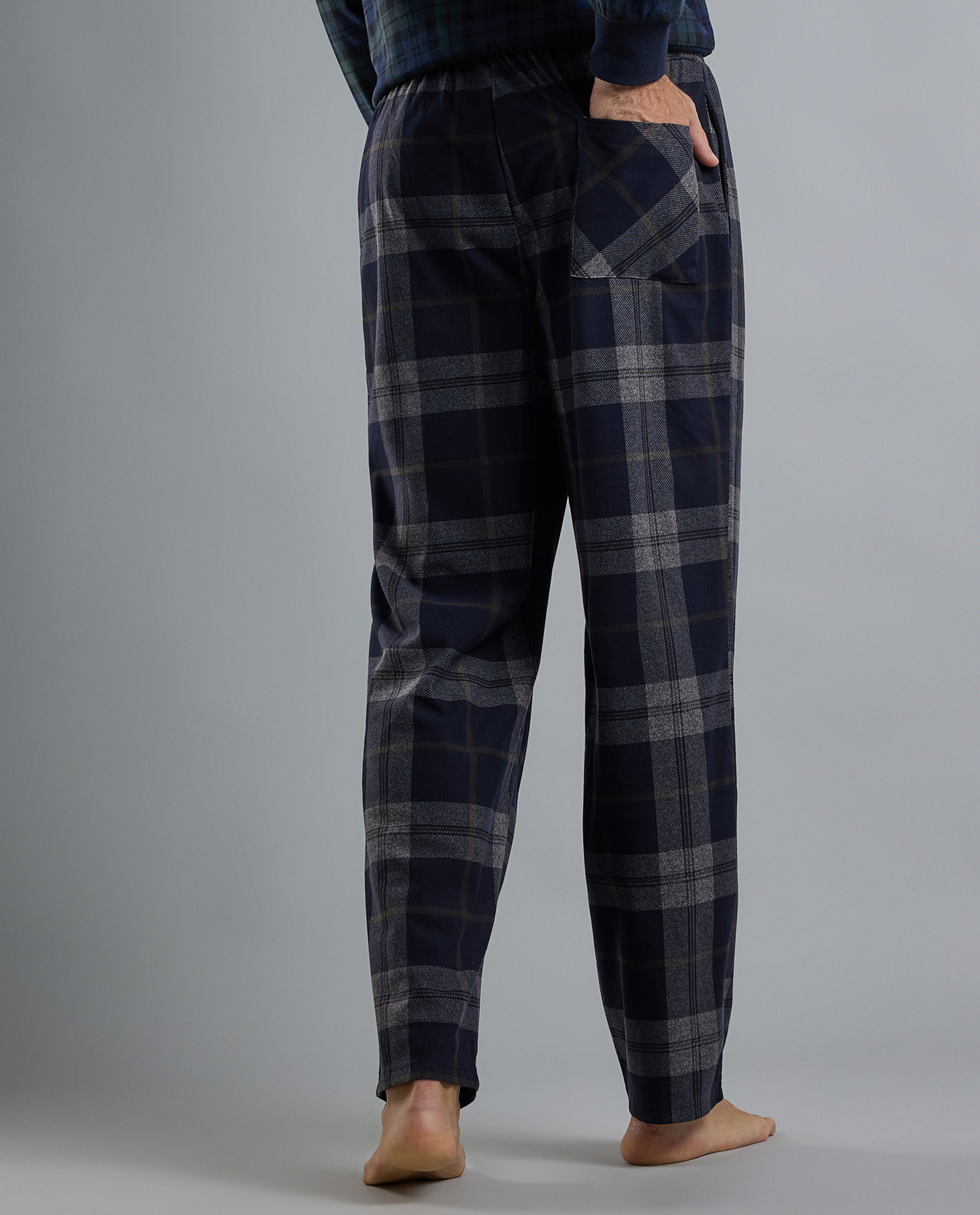 Plaid Lounge Pants with Drawstring Waist