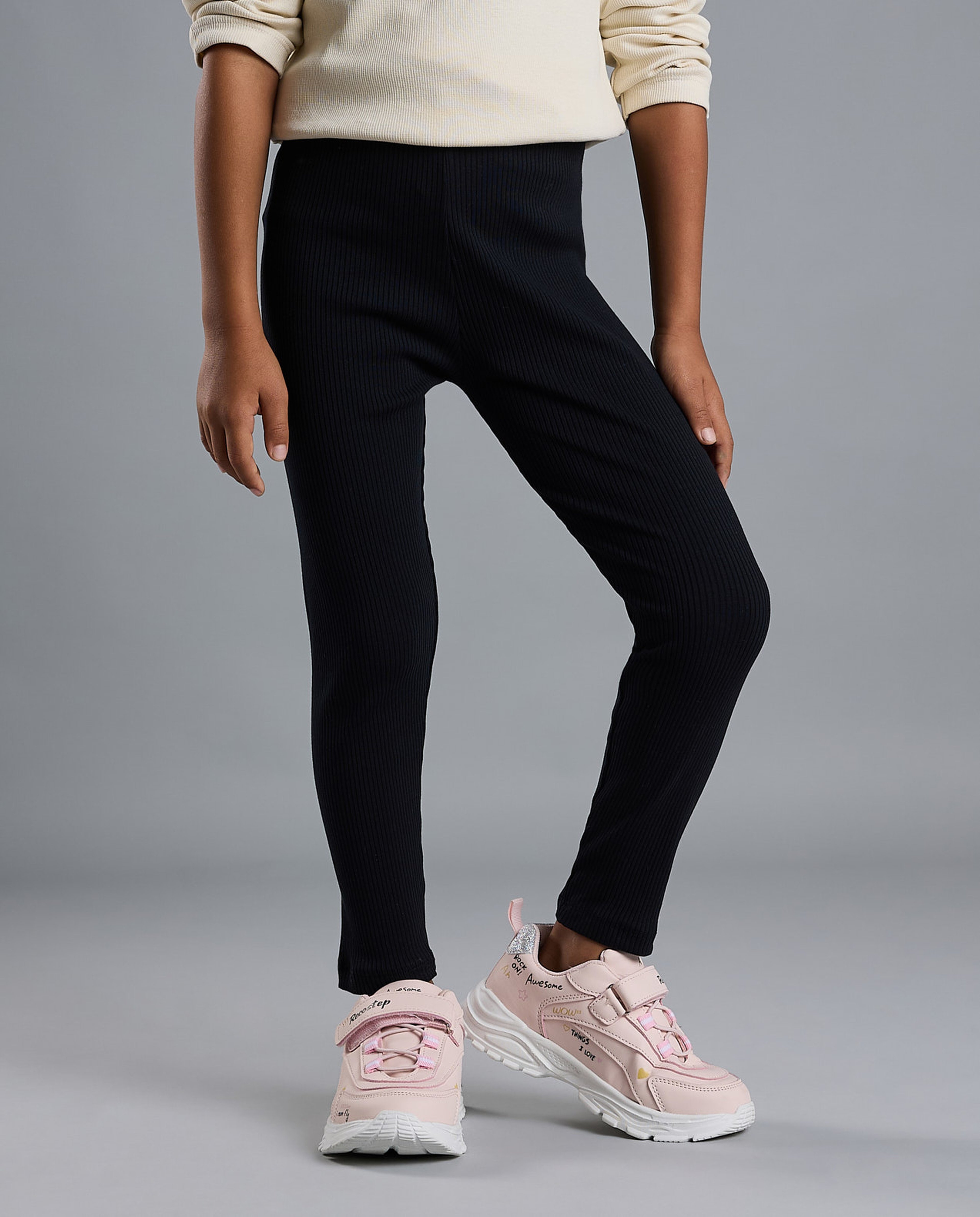 2 Pack Printed Leggings with Elastic Waist