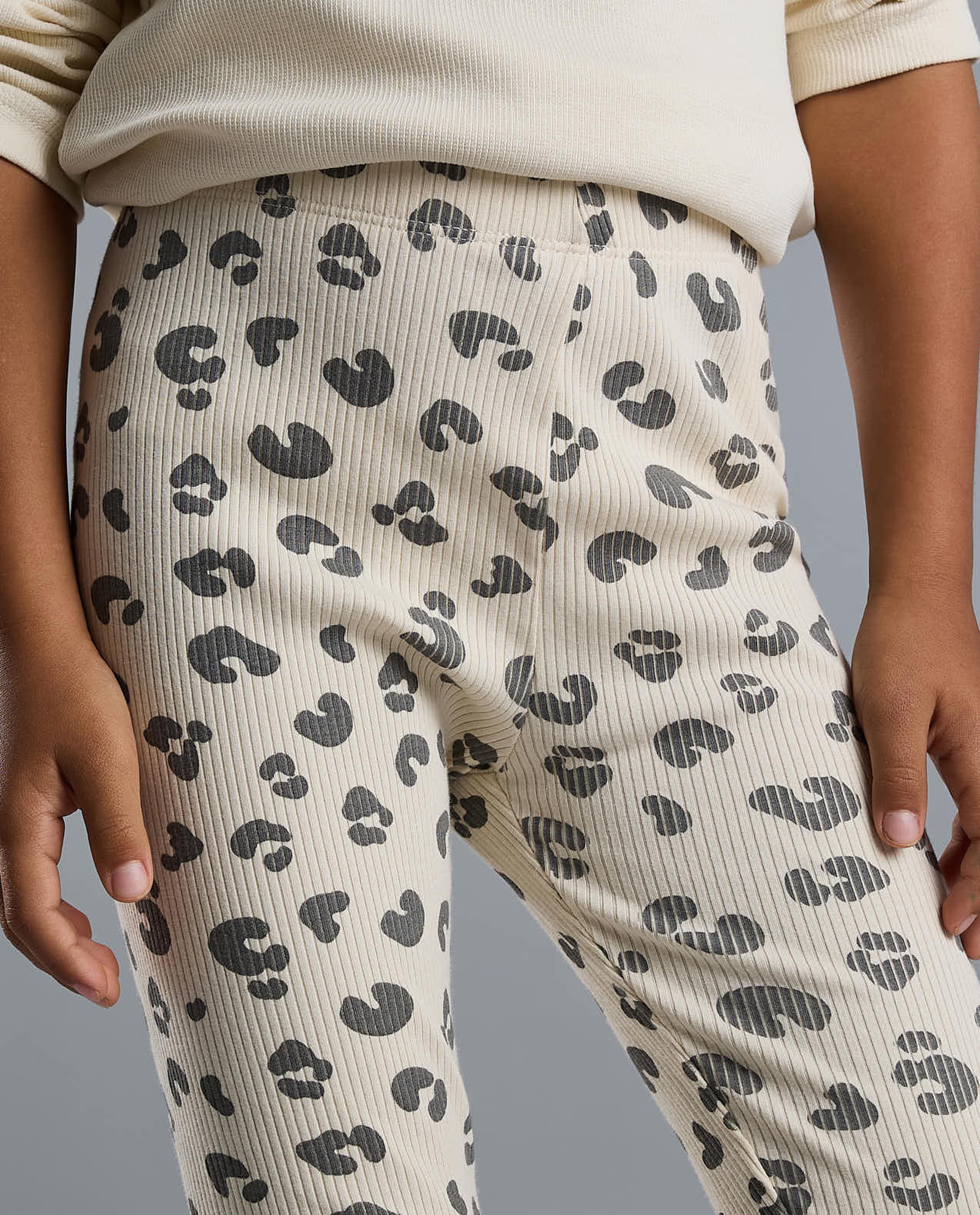 2 Pack Printed Leggings with Elastic Waist