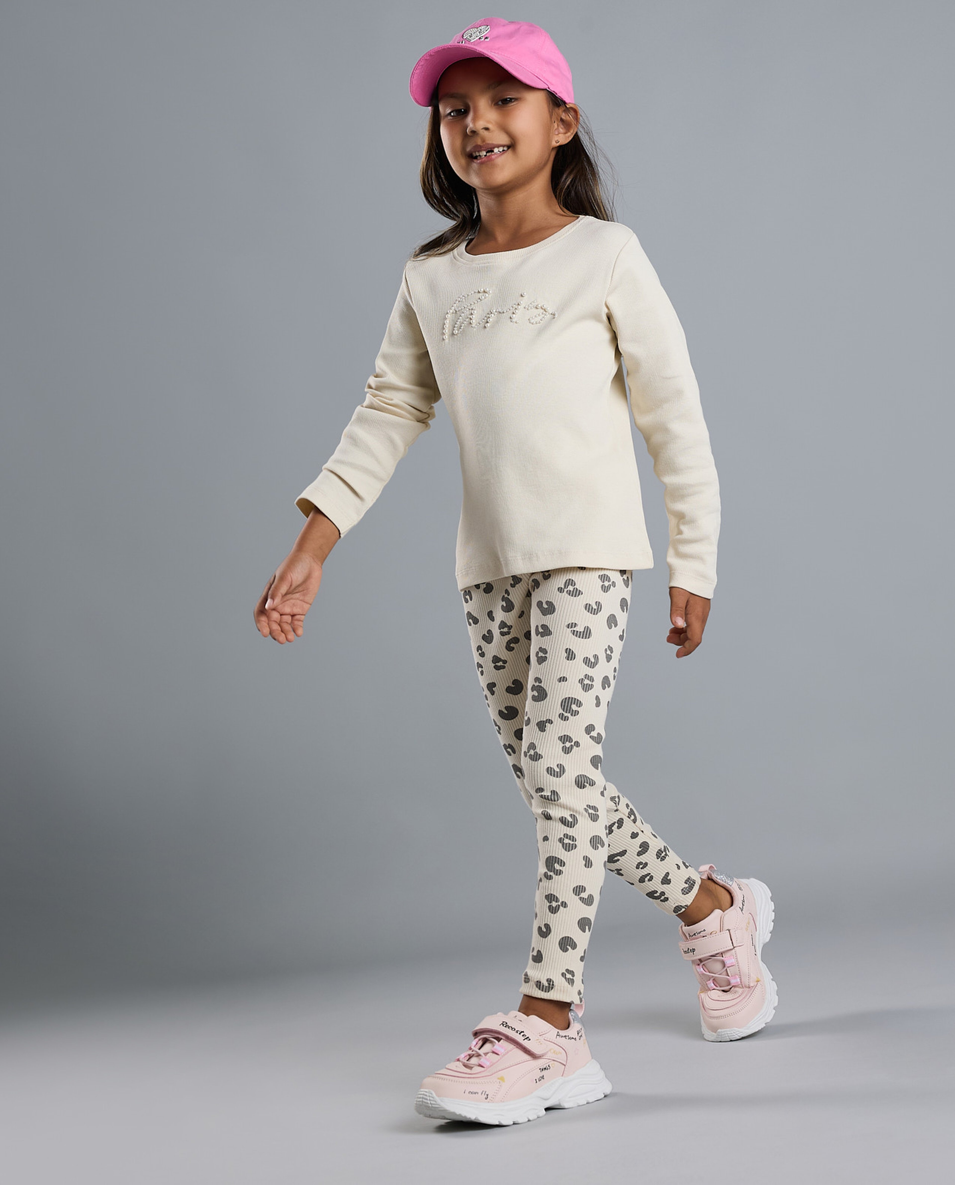 2 Pack Printed Leggings with Elastic Waist