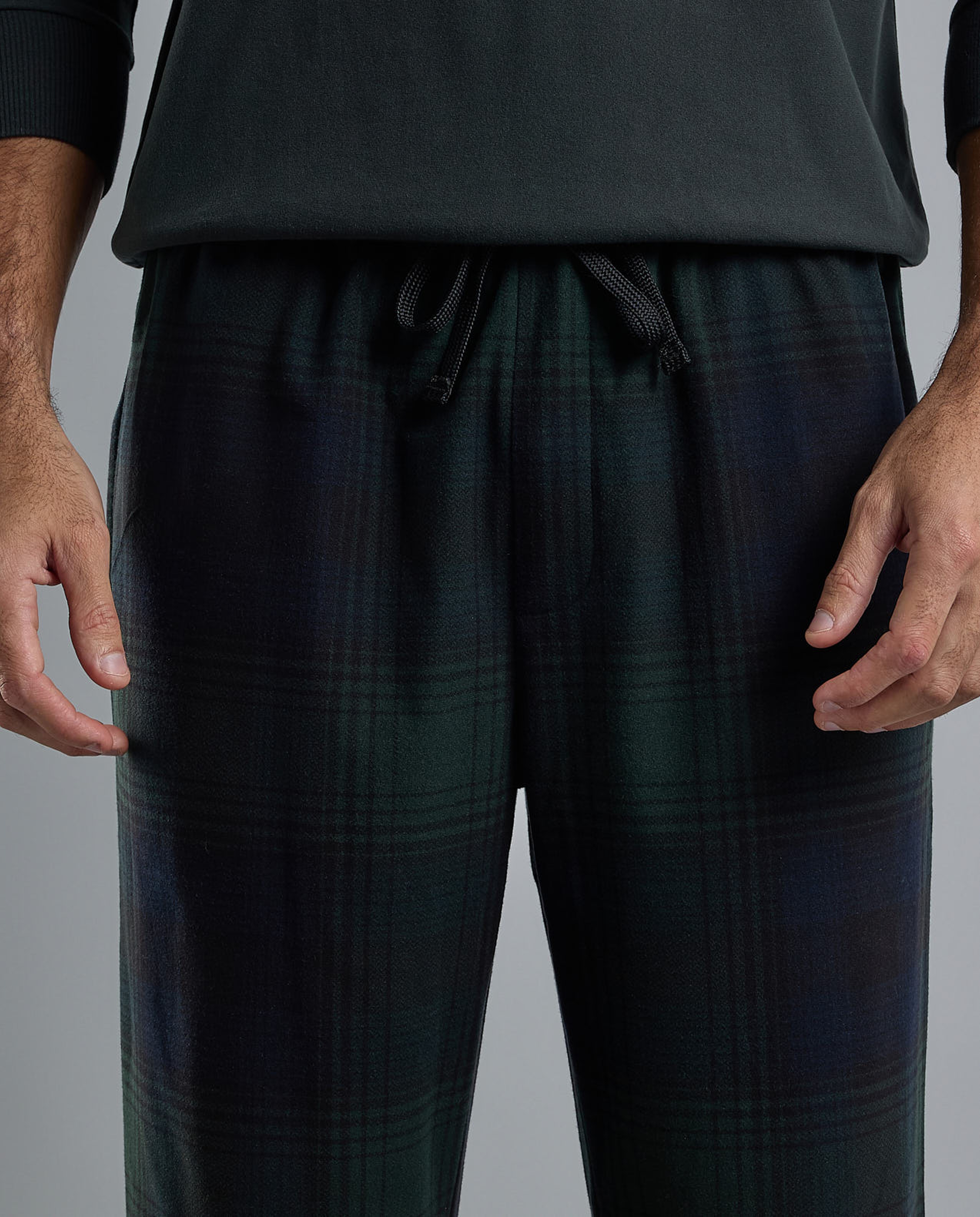 Plaid Lounge Pants with Drawstring Waist