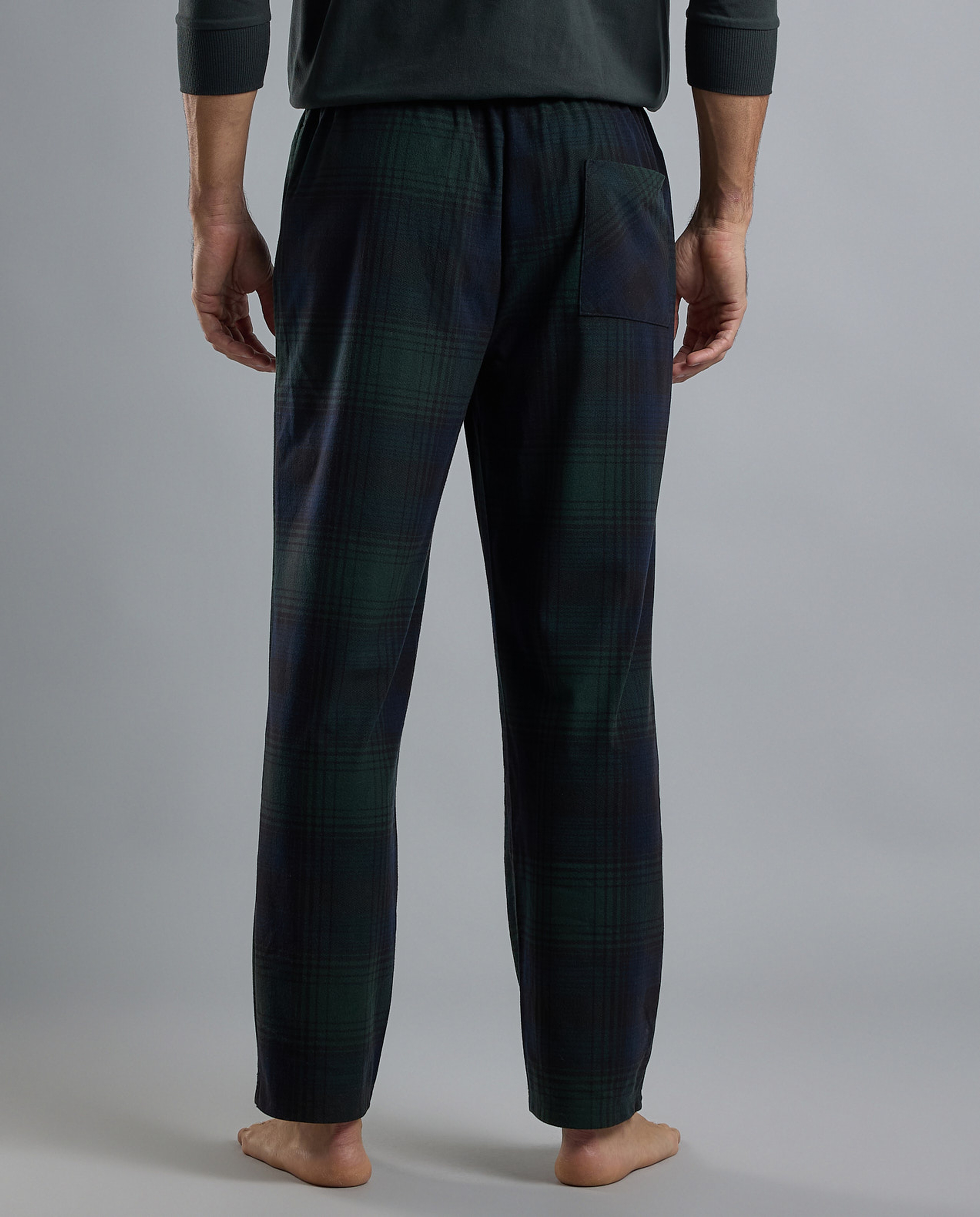 Plaid Lounge Pants with Drawstring Waist