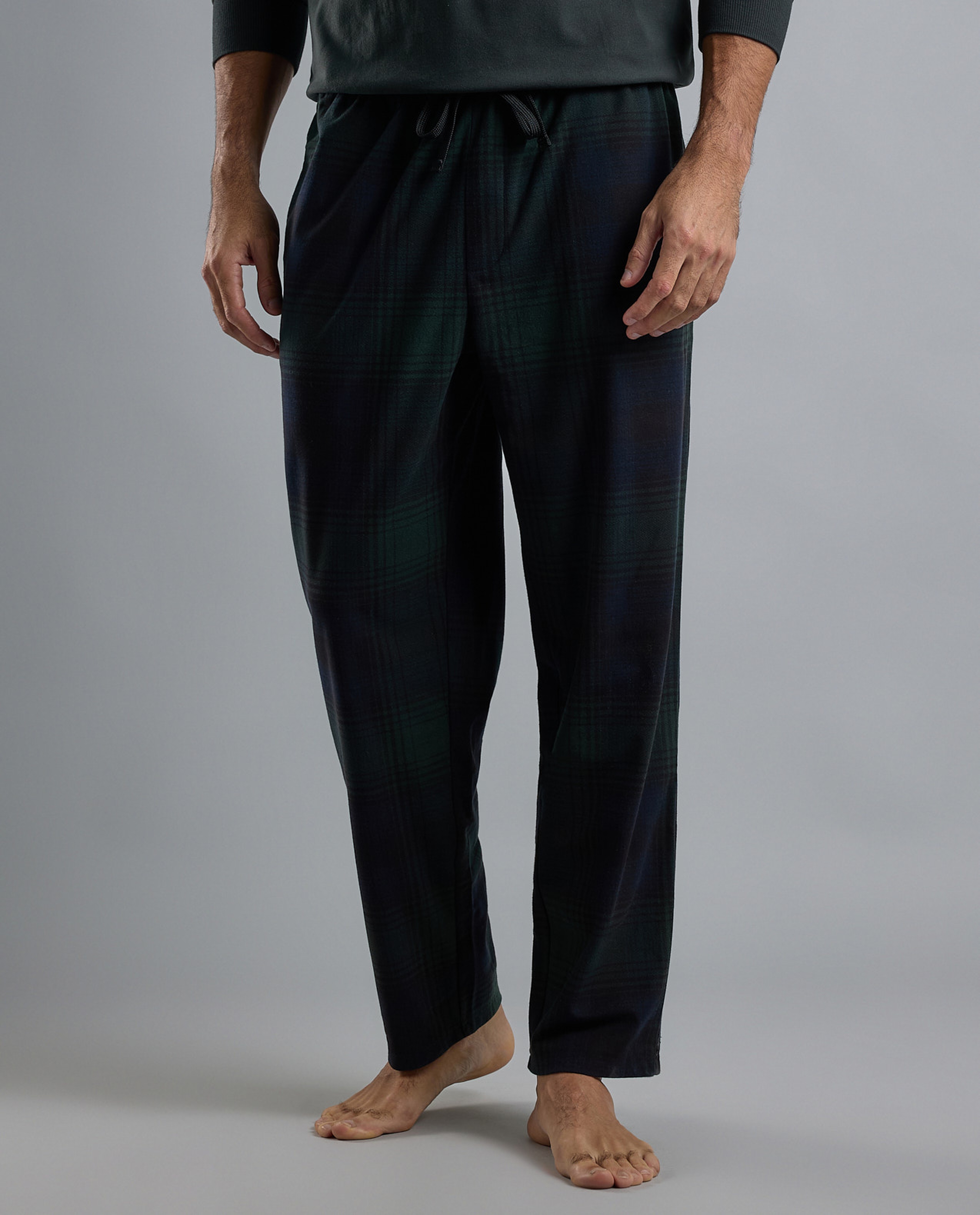 Plaid Lounge Pants with Drawstring Waist