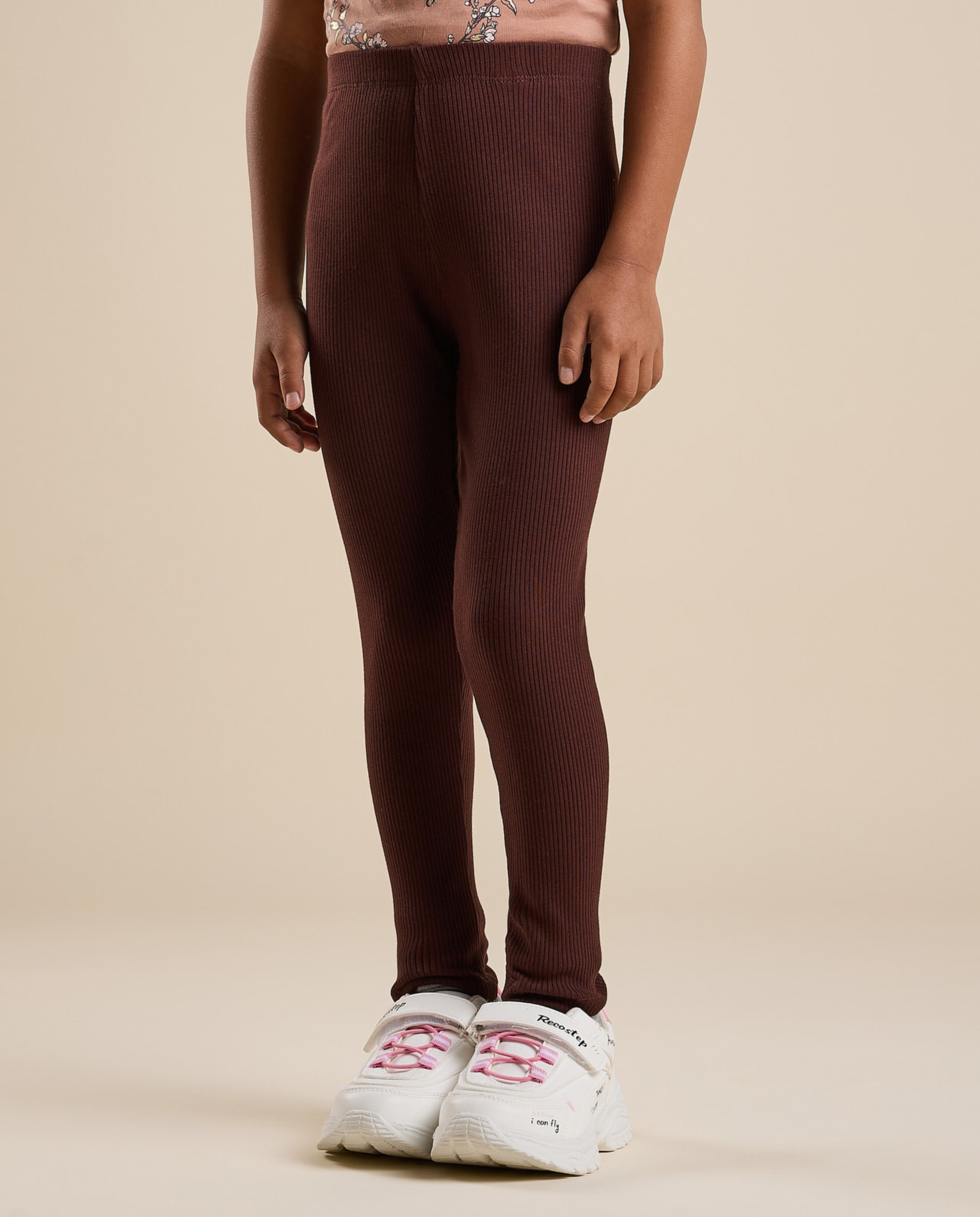 2 Pack Printed Leggings with Elastic Waist