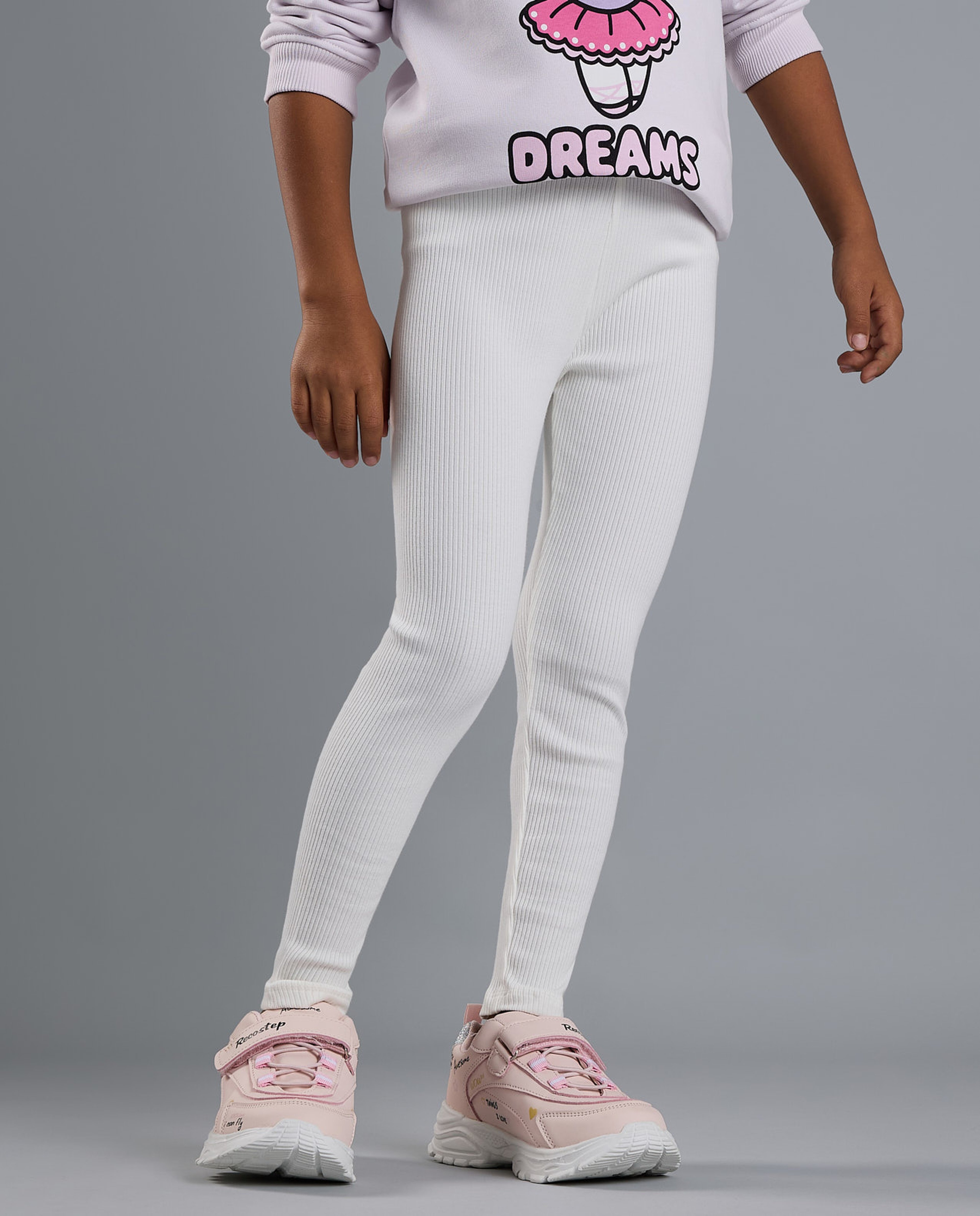 2 Pack Printed Leggings with Elastic Waist