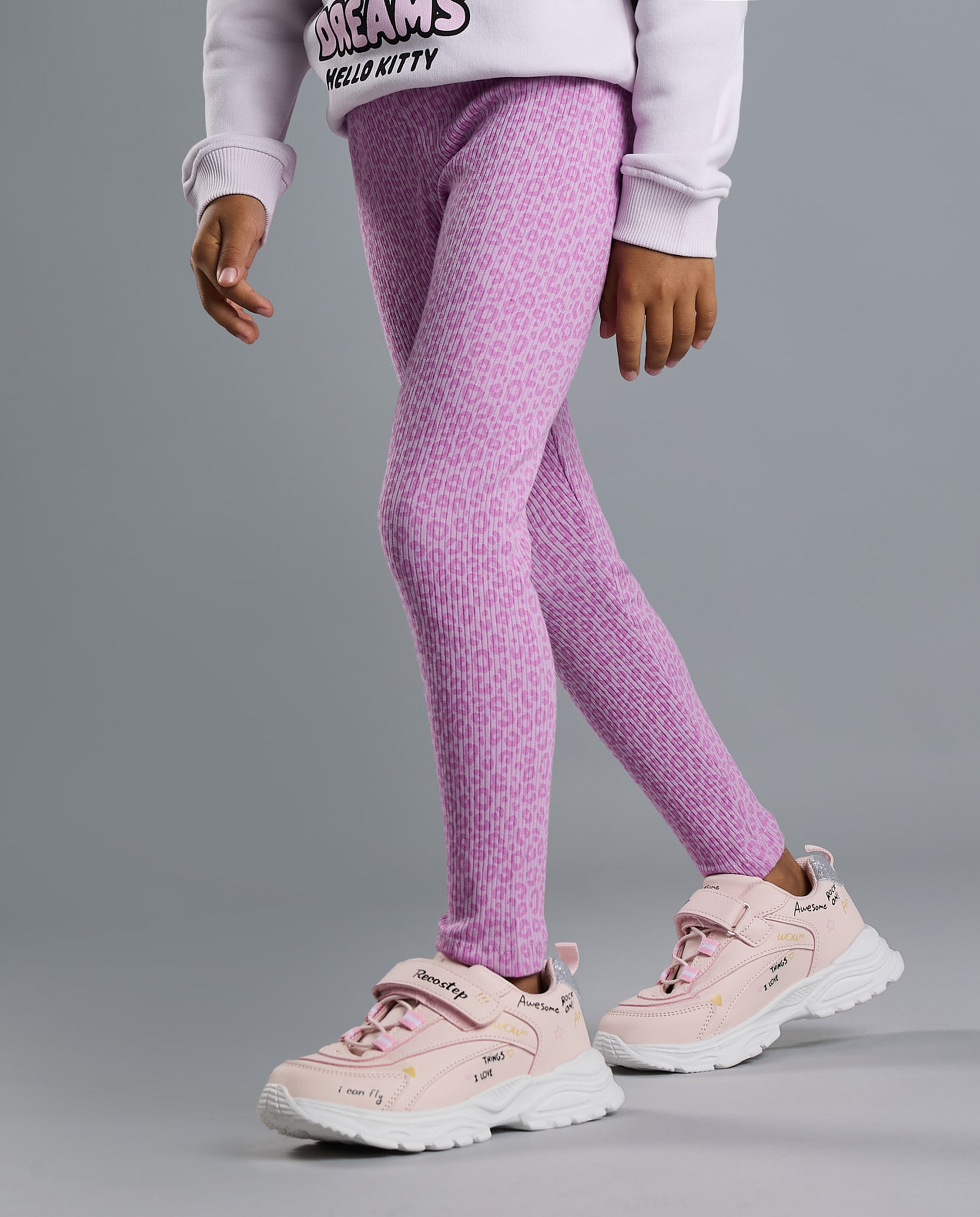 2 Pack Printed Leggings with Elastic Waist