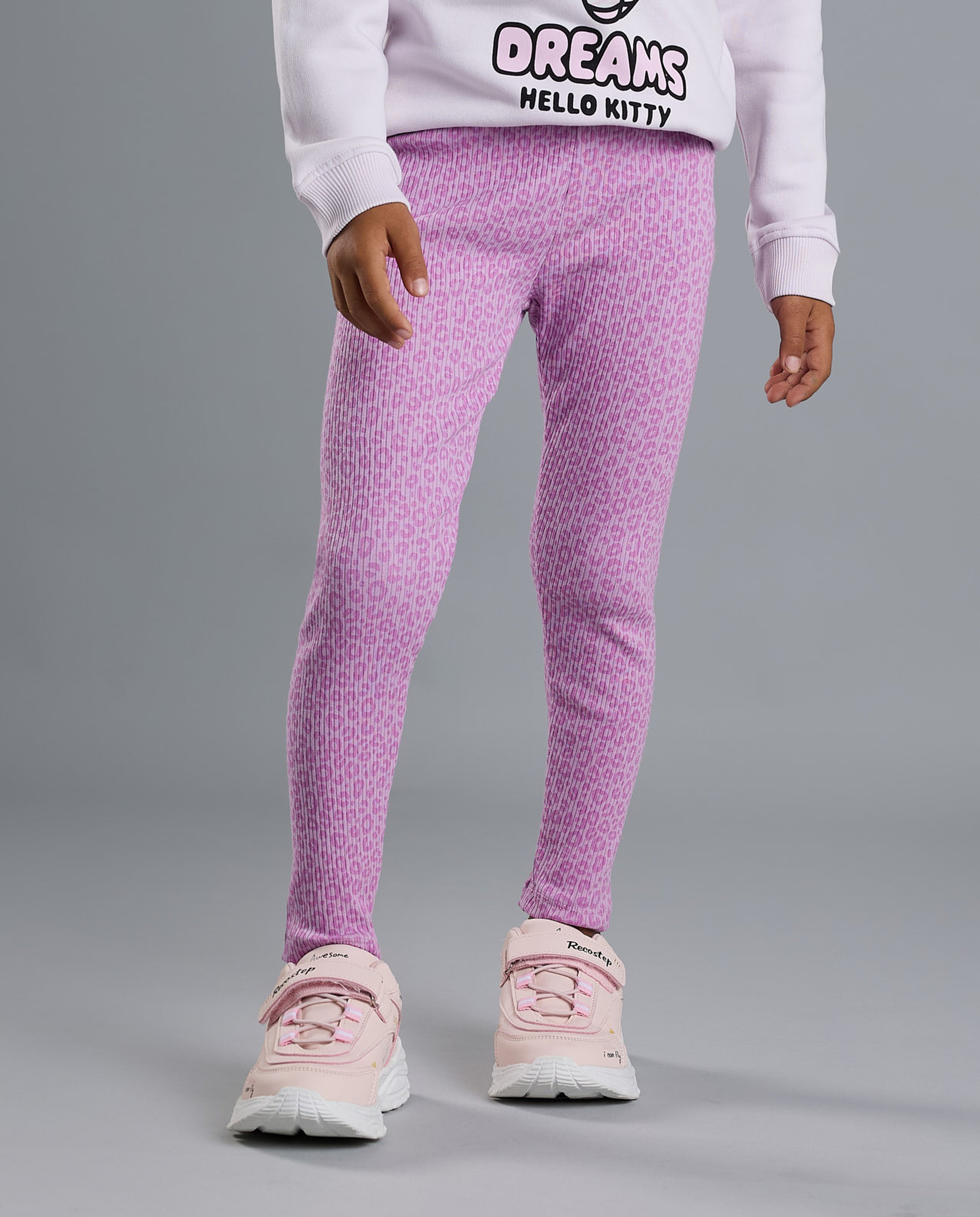 2 Pack Printed Leggings with Elastic Waist