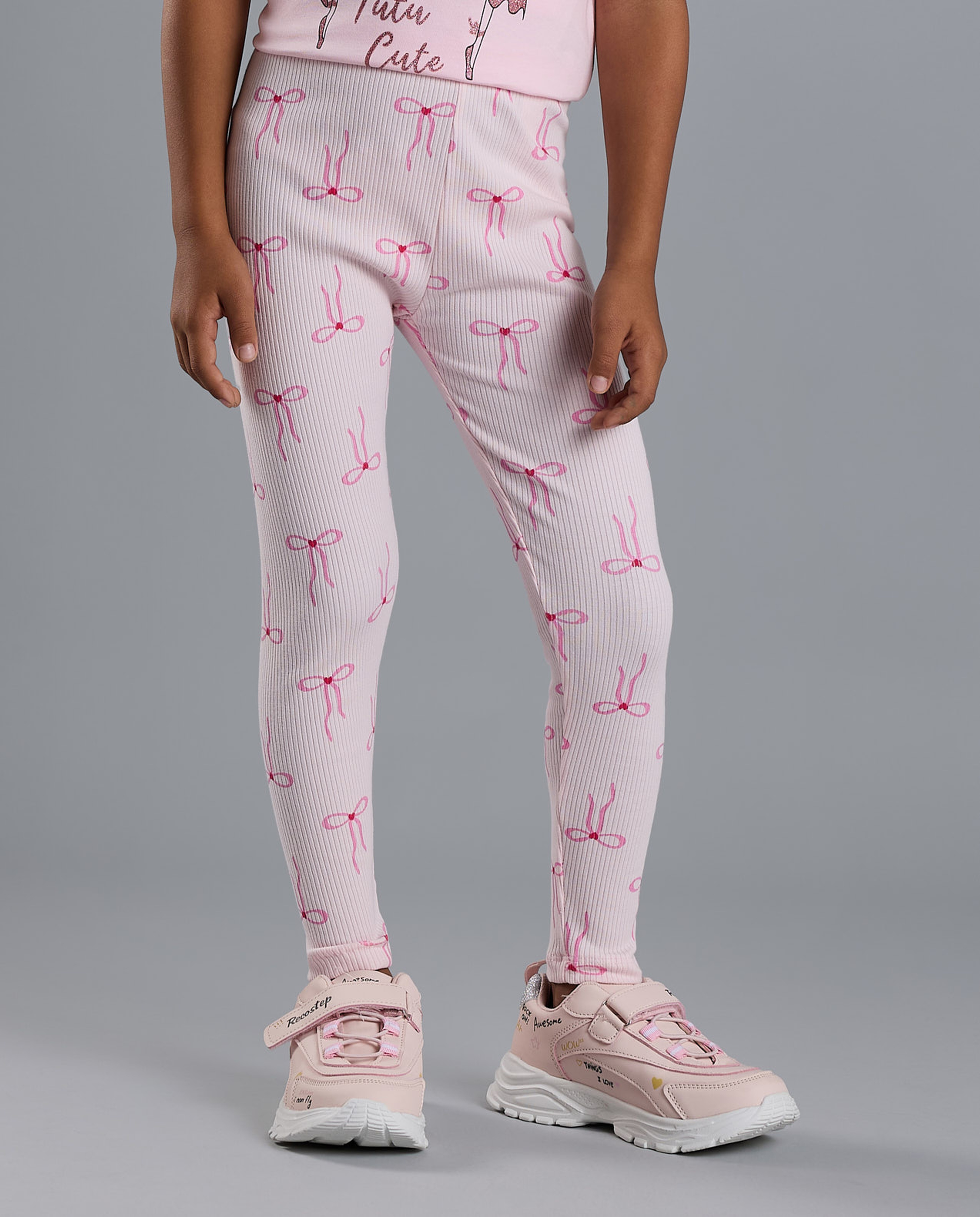 2 Pack Printed Leggings with Elastic Waist